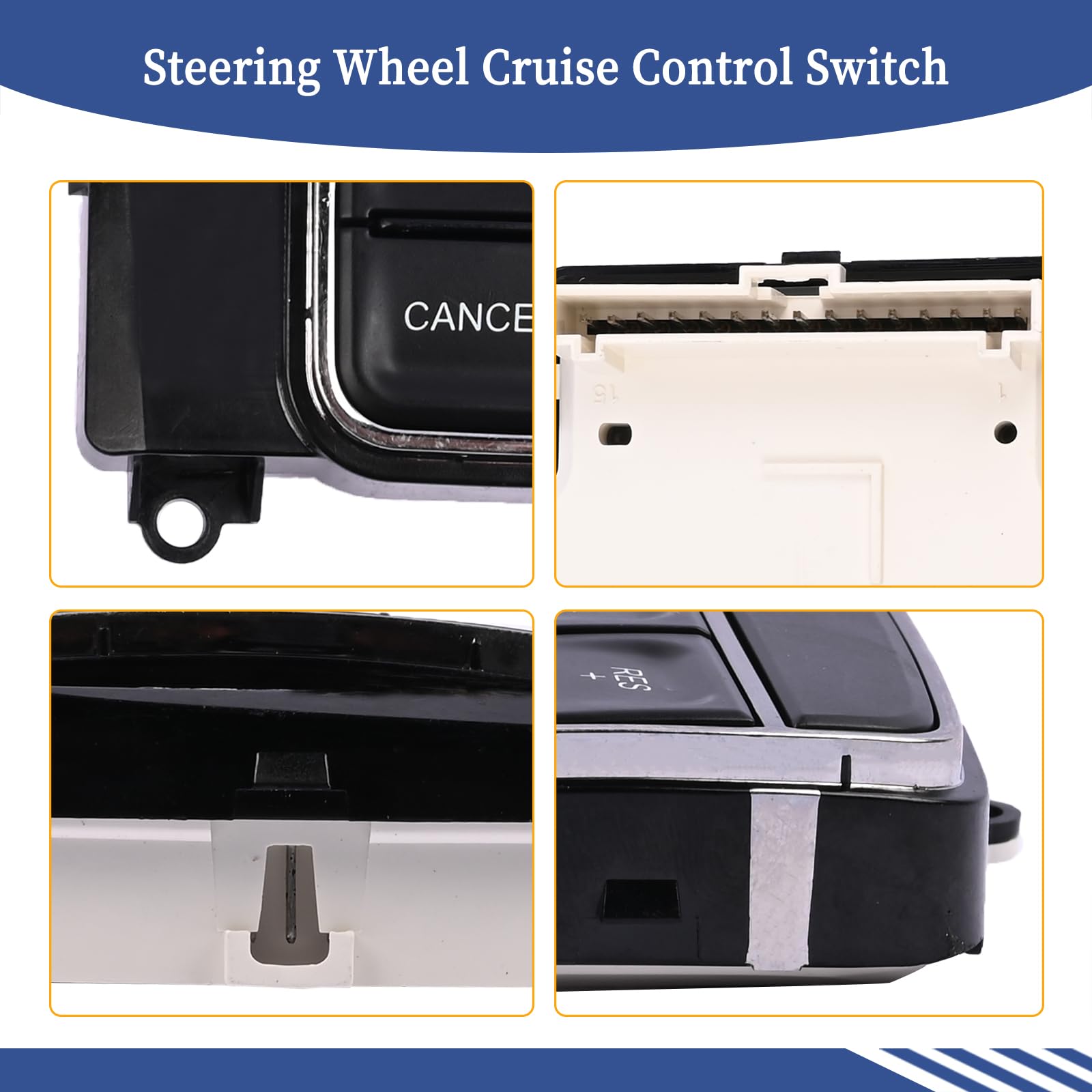 Steering Wheel Cruise Control Switch 56046252AD 56046094AF Compatible with Chrysler 300, Dodge Charger Durango, RAM 1500 2500, Jeep Grand Cherokee 2011-2014 - Replacement Speed Control Switch for Smooth Highway Driving