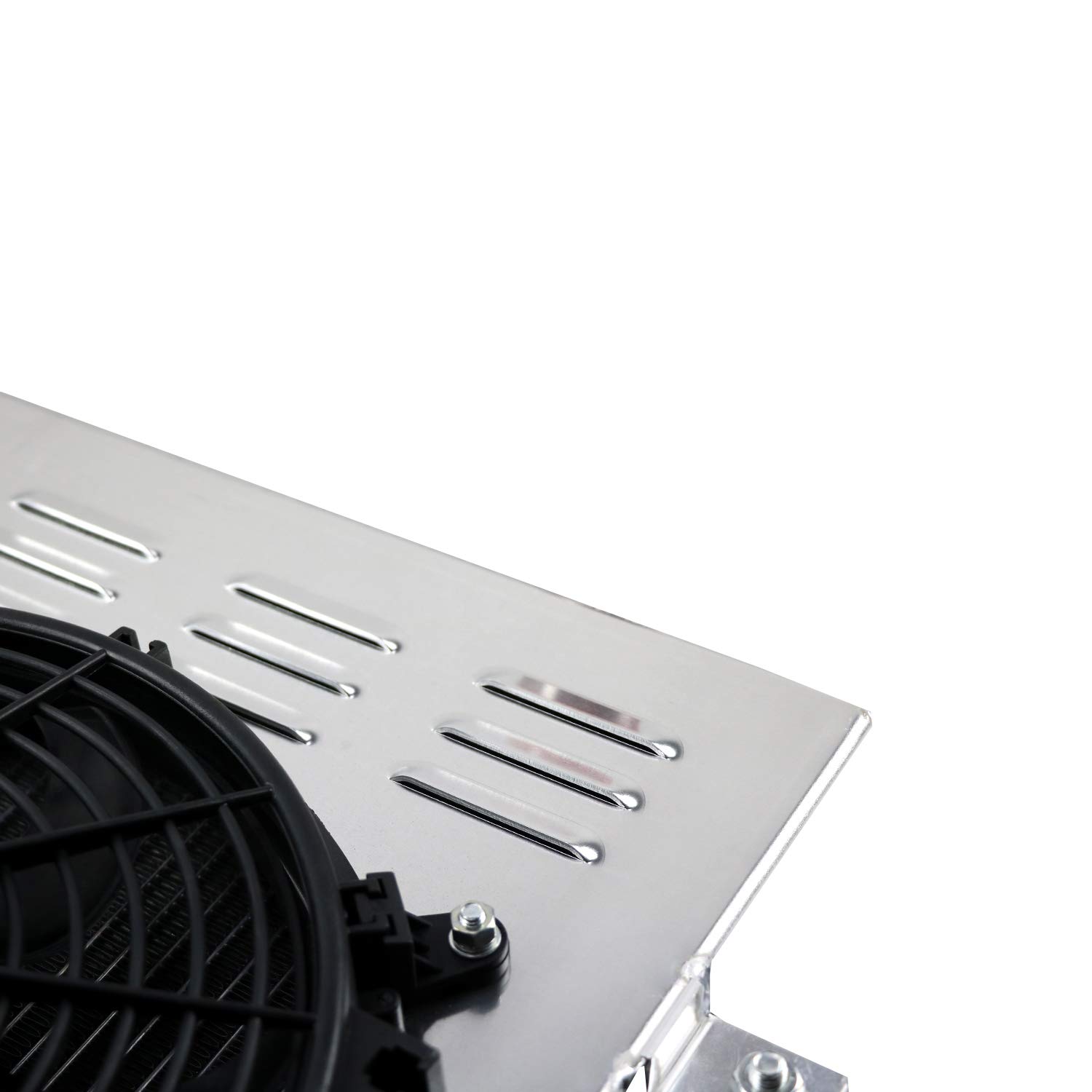 High-Performance CoolingCare Aluminum Radiator Shroud with Dual 10-Inch Fans for Jeep Scrambler CJ5 CJ6 CJ7 3.8L-5.0L (1972-1983 Models) - Perfect for Off-Roading & Engine Cooling