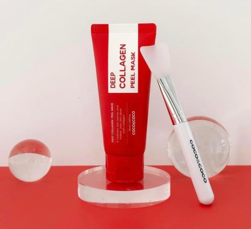 Coco&Coco Deep Collagen Peel Mask - Hydrating & Brightening Facial Treatment with Collagen (50ml/1.69 fl oz) | Rejuvenates Skin Barrier for Glowing Complexion | Perfect for Nighttime Skincare & Spa Days