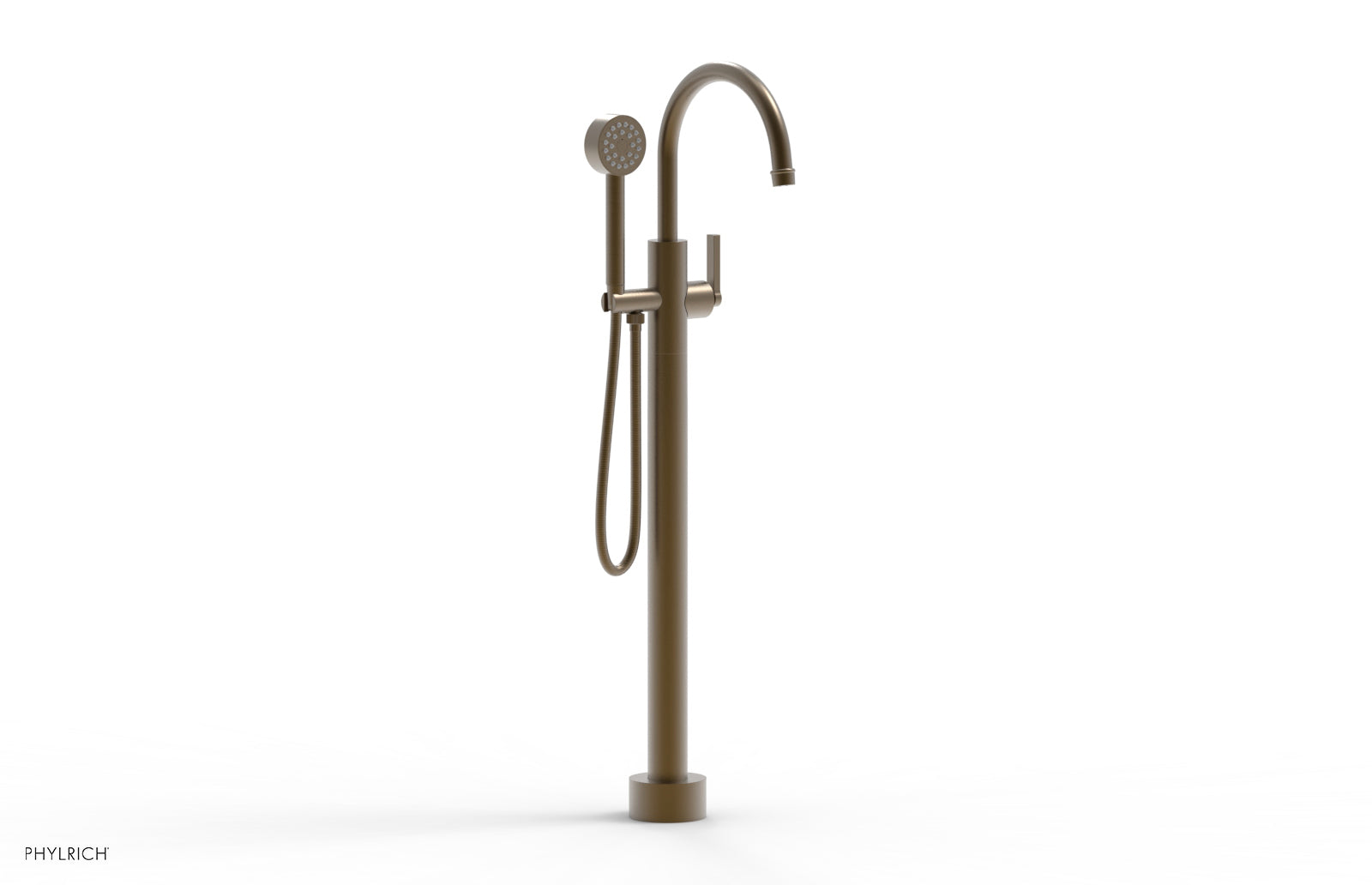 HEX MODERN Tall Floor Mount Tub Filler with Lever Handle & Hand Shower - Model 501 47 01 - Perfect for Luxury Bathroom Renovations & Spa-Like Showers