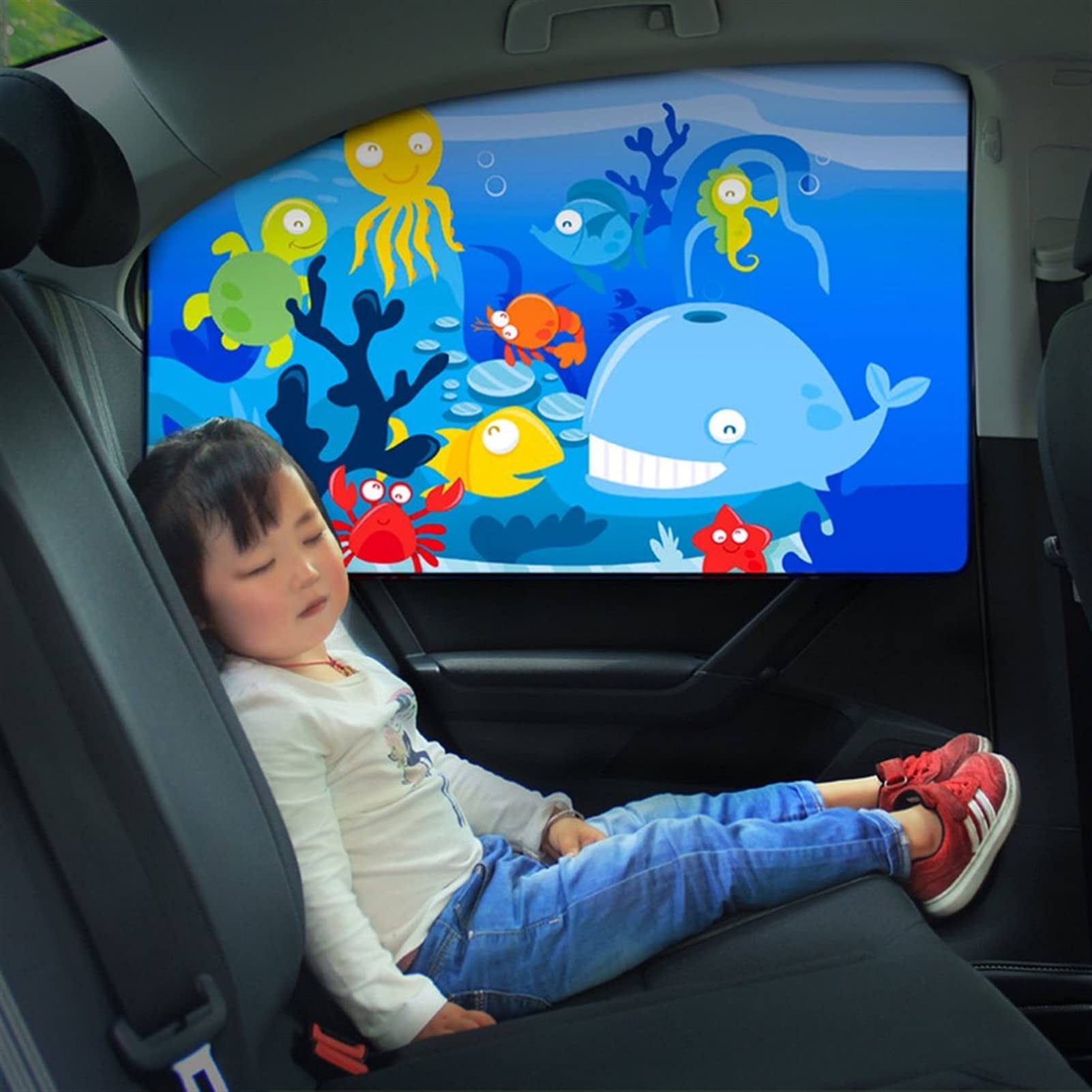 Magnetic Car Window Sunshade - Adjustable Animal Pattern Blinds for Sun Protection & Styling