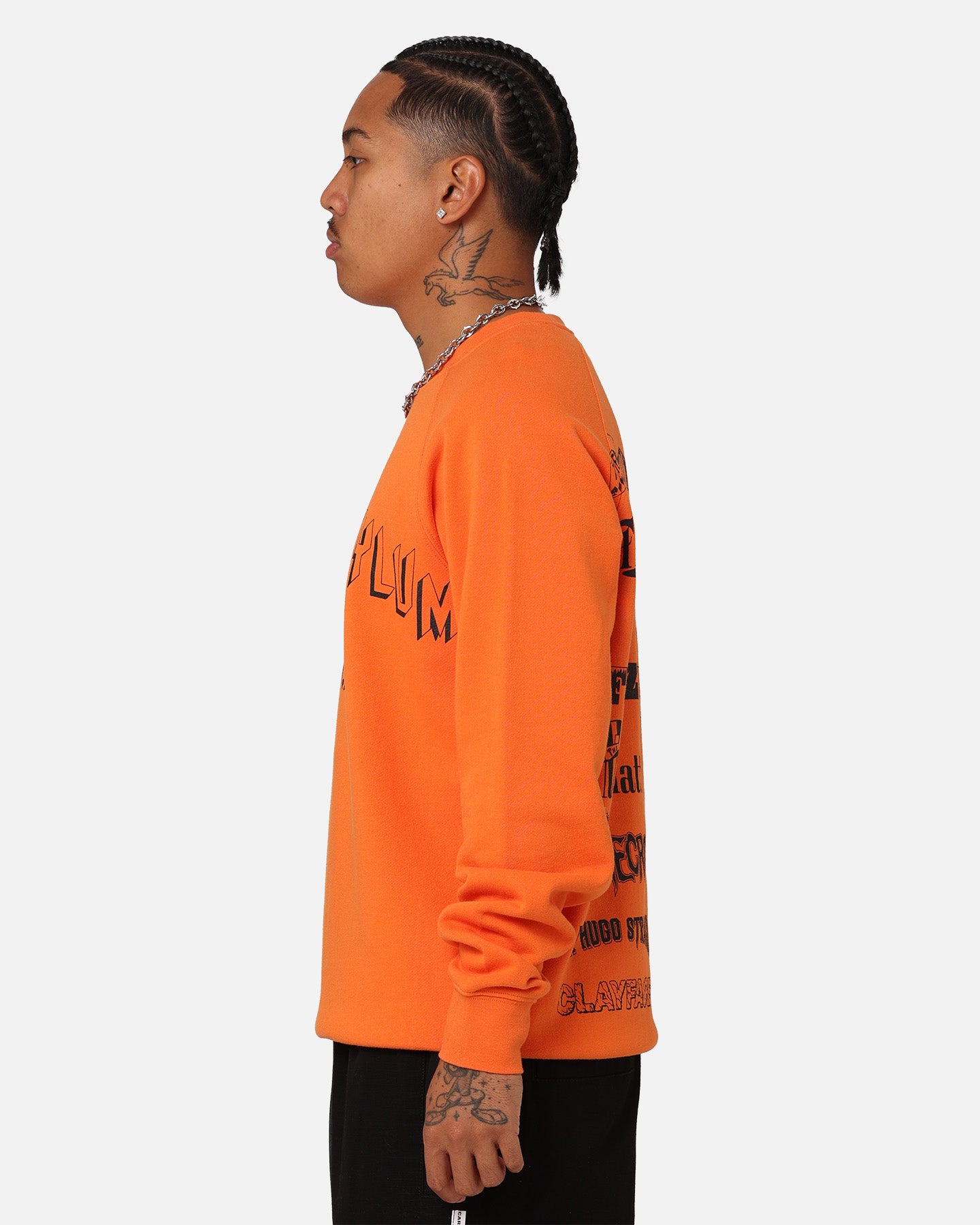 American Thrift X DC Batman Arkham Asylum Neon Orange Crewneck Sweatshirt - Perfect for Cosplay, Comic Con & Batman Fan Gifts