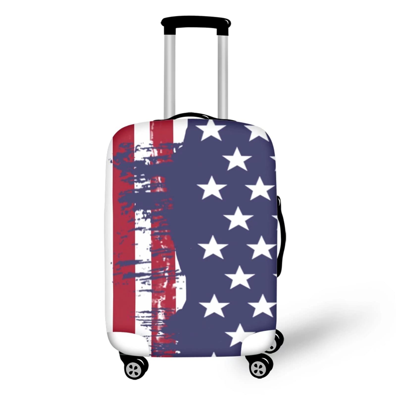 JEOCODY American Flag Luggage Cover for 18-22 Inch Suitcases - Anti-Theft, Dustproof Travel Bag Protector for Vacation & Business Trips