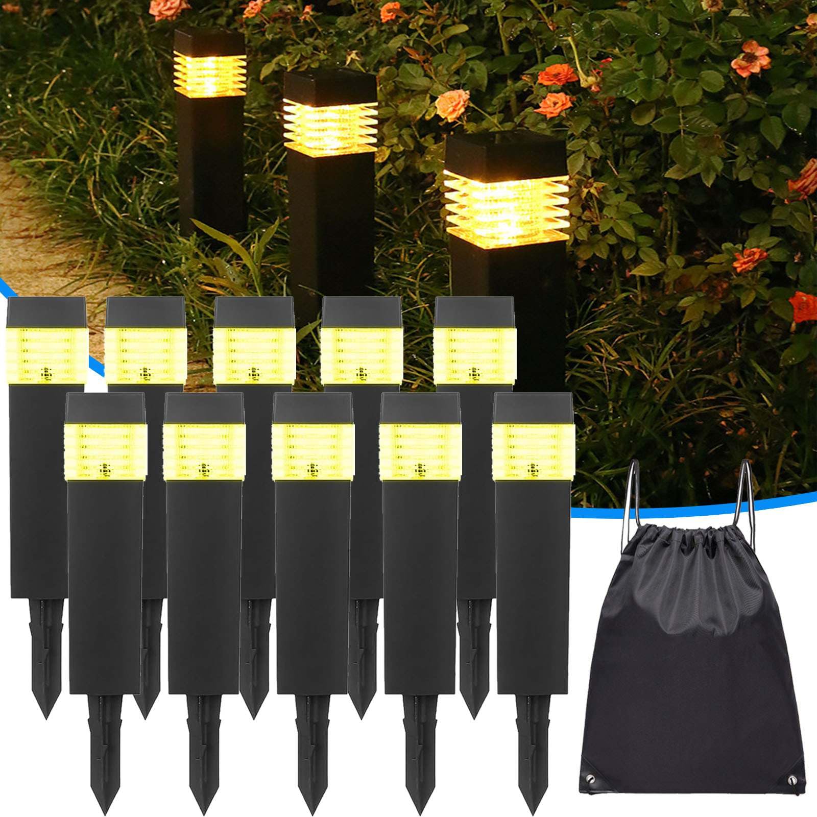 DECLODZ 10PCS Solar Powered De-Icing Lights - Yellow, Electromagnetic Ice Melting for Roofs & Gutters, Zero Energy Consumption, Weatherproof Outdoor Use for Winter Snow Removal & Home Protection