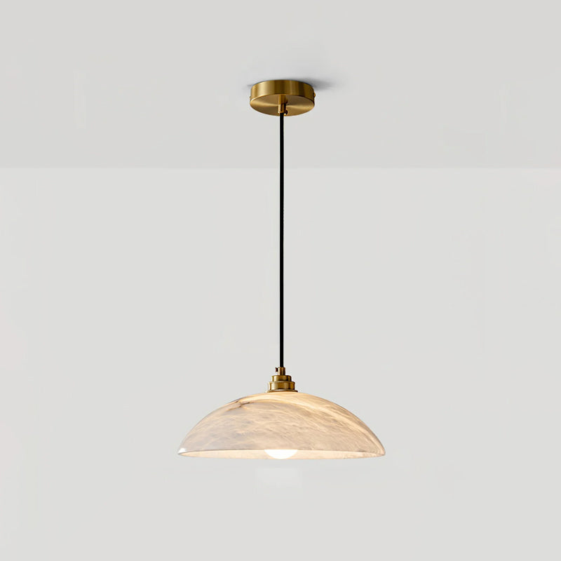 Elegant Dome Alabaster Pendant Light - Modern Crystal Glass Ceiling Lamp for Dining Room, Kitchen Island & Bedroom Lighting