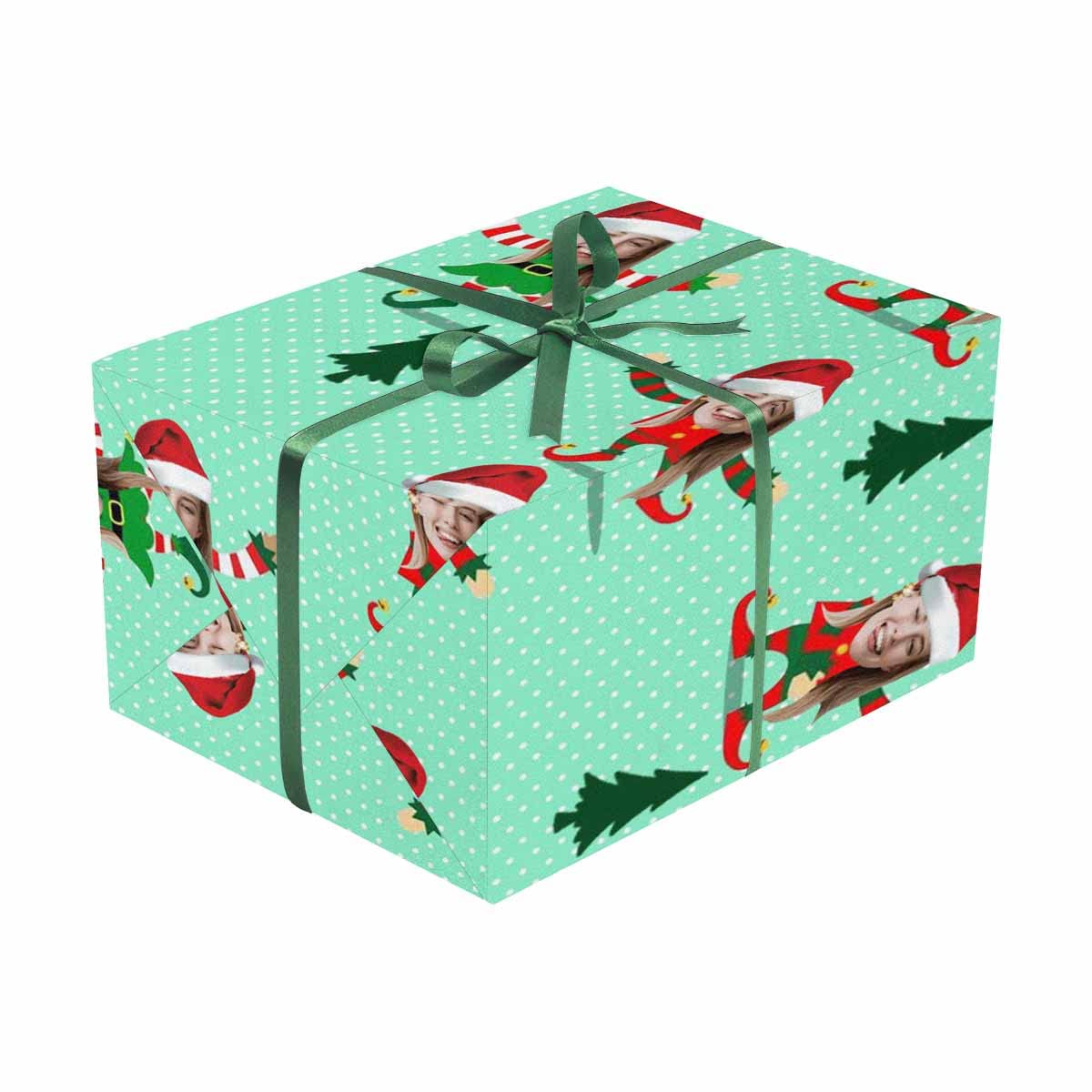 Custom Funny Face Wrapping Paper - Red & Green Clown Design | Personalized Christmas, Birthday, Anniversary & Wedding Gift Wrap (58