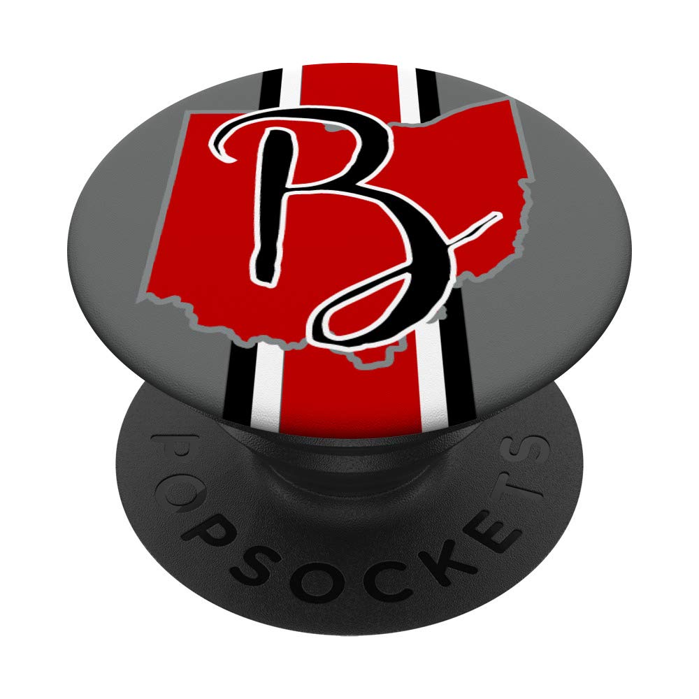 State of Ohio Letter B Stripe PopSocket PopGrip: Swappable Phone & Tablet Grip for Secure Hold and Stylish Customization, Perfect for Travel, Work, and Everyday Use