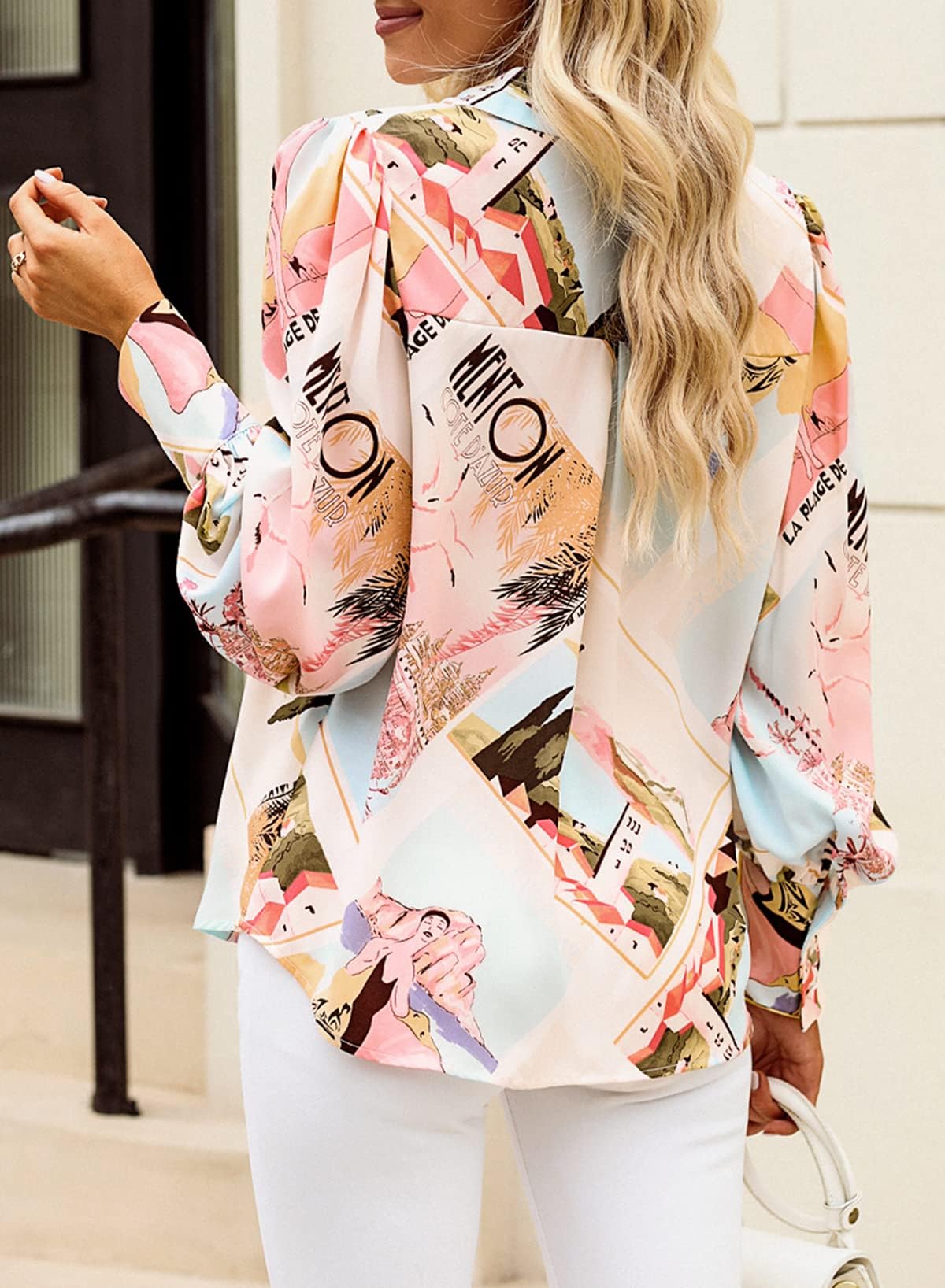 IN'VOLAND Women's Plus Size Floral Print Long Sleeve Button Down Blouse - Boho Hawaiian Shirt for Work, Office & Casual Wear | Stylish & Comfortable Tops for Everyday Outfits