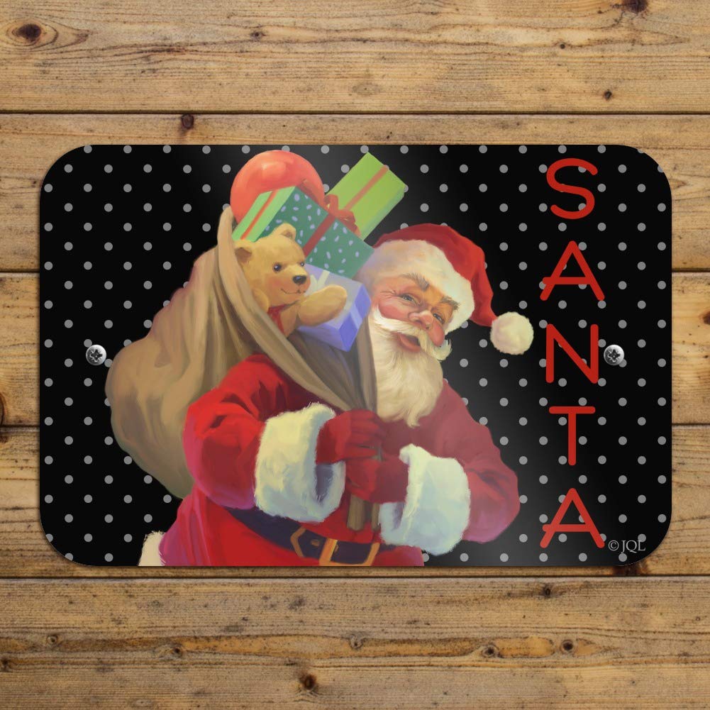 Christmas Santa Sack Graphic Sign for Home, Office & Business Decor | Holiday Party & Festive Decorations