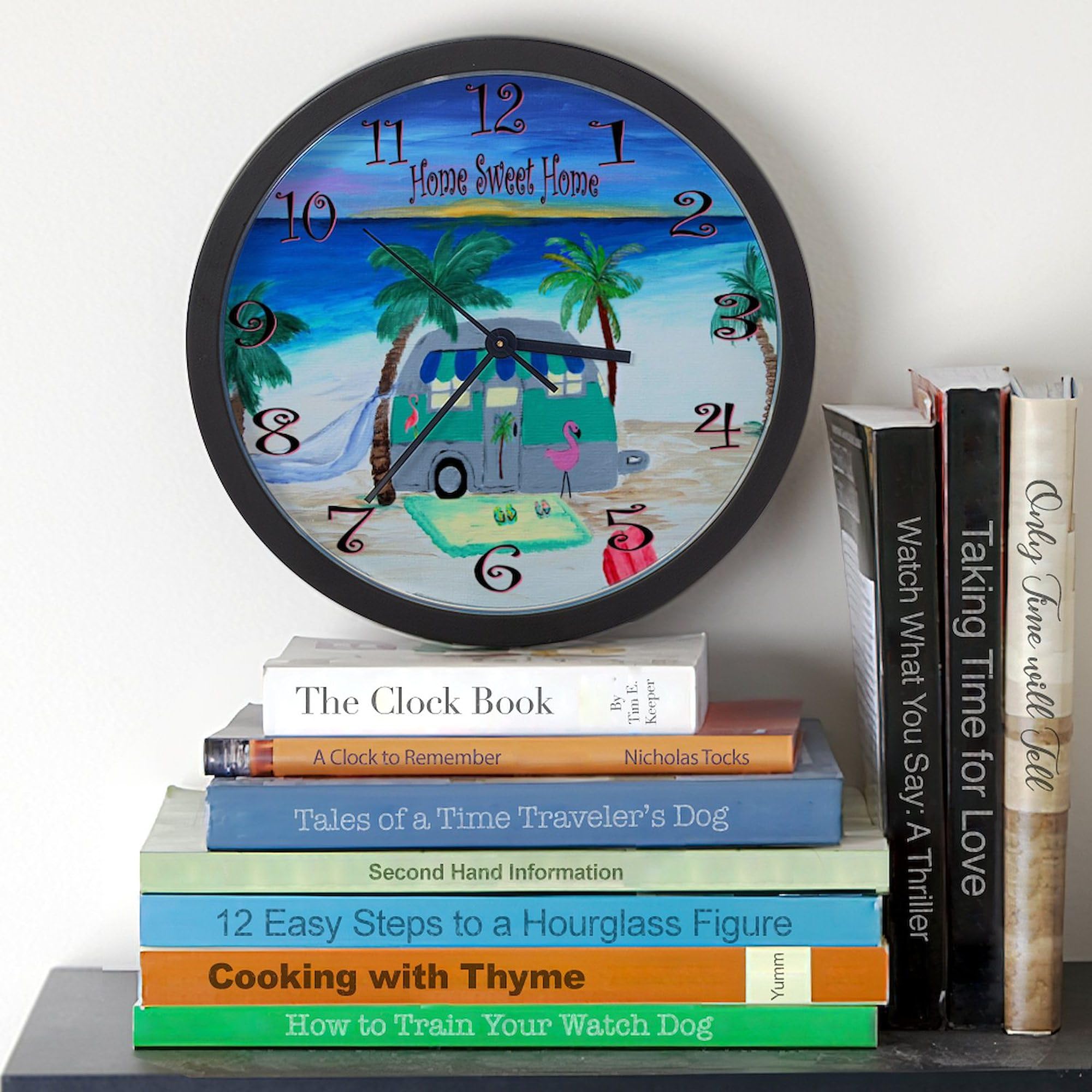 Home Sweet Home Camper 10-Inch Wall Clock - Rustic Decor for Living Room, Kitchen, Office & RV - Perfect Gift for Camping Enthusiasts & Home Decor