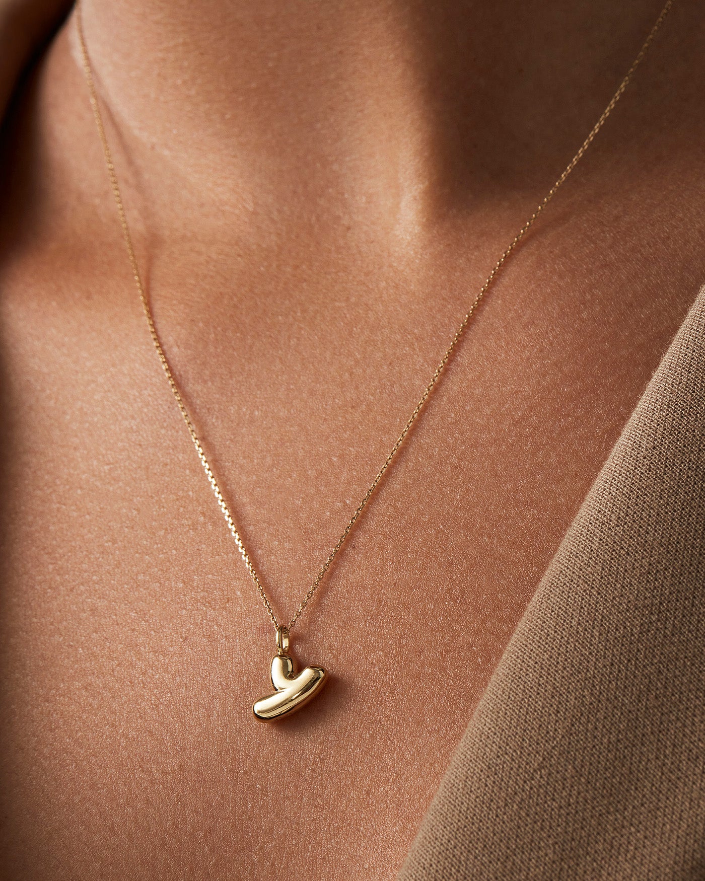 14K Gold Bubble Letter Necklace - Personalized Initial Pendant for Women - Elegant Layering Jewelry for Everyday Wear & Special Occasions