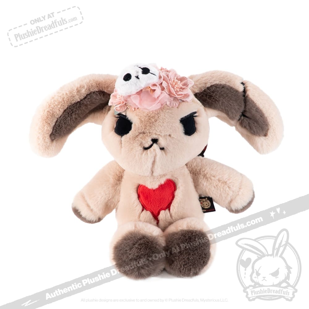 Cute Plush Skeleton Bunny with Flower Crown - Soft Stuffed Animal Toy for Kids, Girls & Boys - Perfect for Halloween Decor, Birthday Gifts & Room Decoration