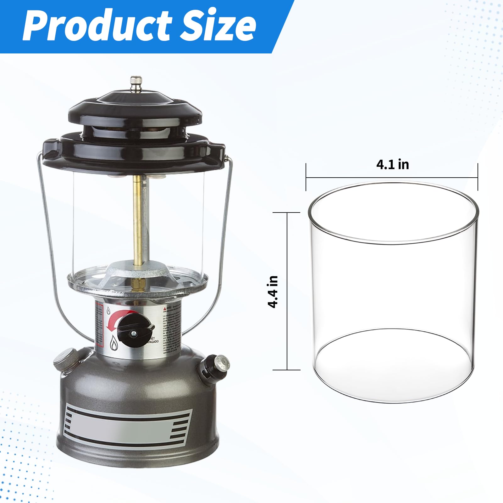 **Replacement Glass Globe for Coleman Lanterns - Clear & Durable Camping Lantern Globe - Perfect for Outdoor Adventures, Hiking, and Emergency Lighting**