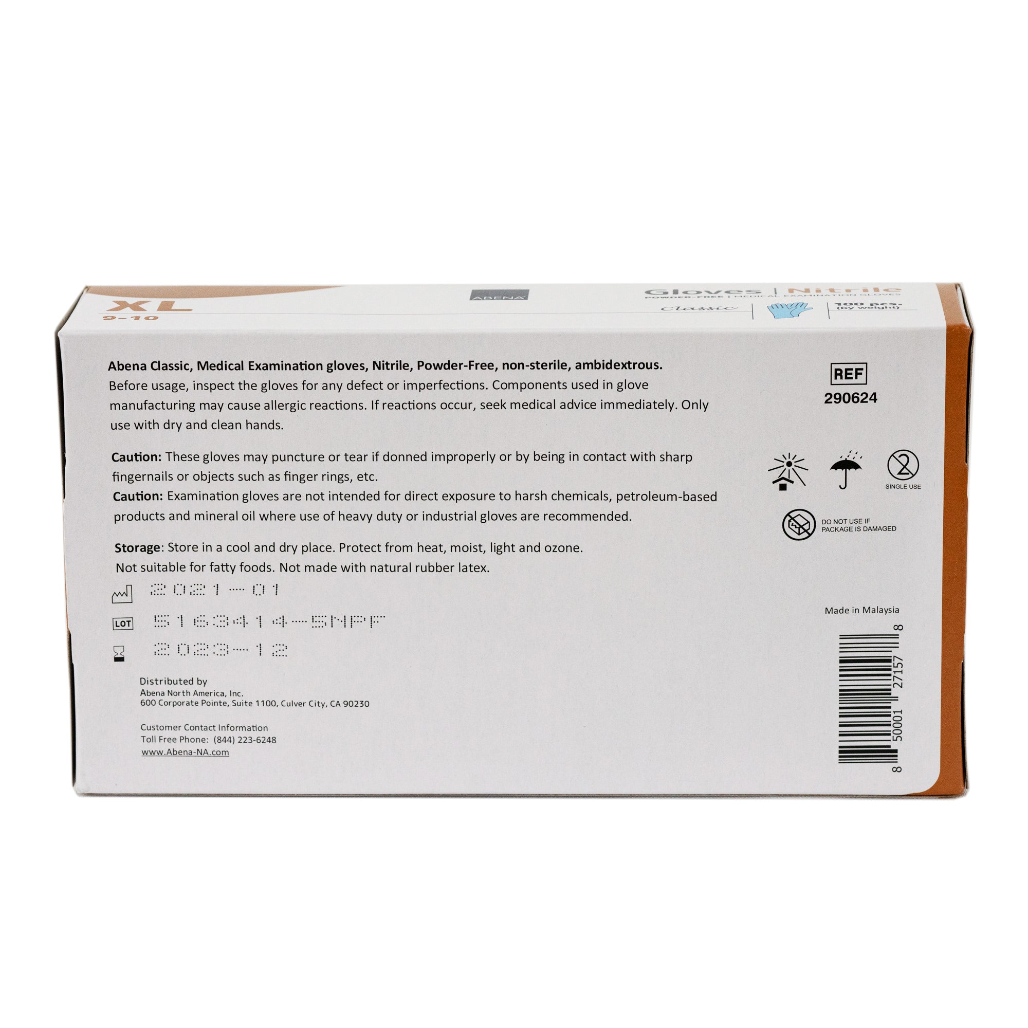 Abena Nitrile Gloves - Disposable, Powder-Free, Latex-Free Exam Gloves for Medical, Dental, Food Handling & Cleaning - 100 Count Box (Medium) - Ideal for Healthcare Professionals, Tattoo Artists & Home Use