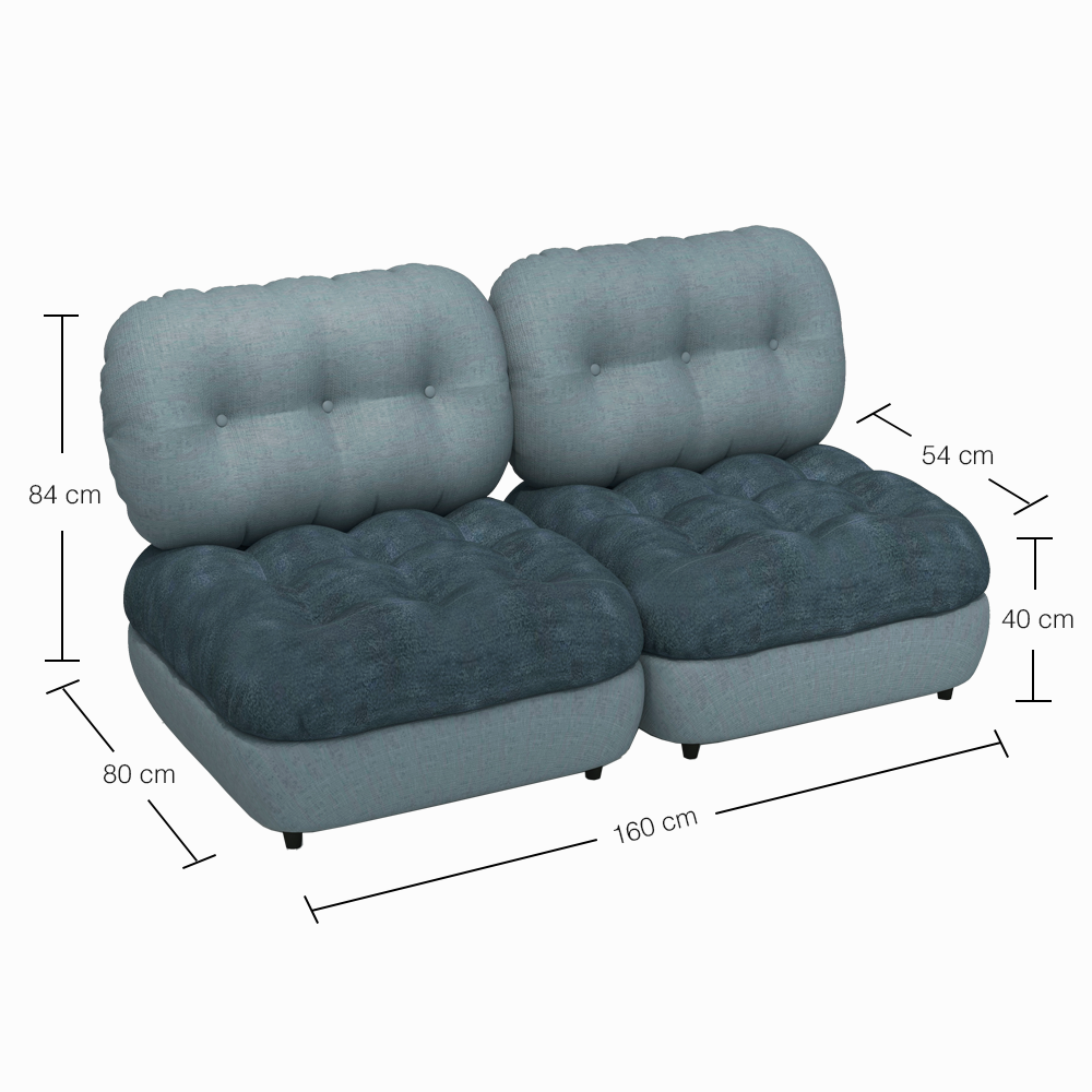 Marlow 2-Seater Sectional Sofa - Modern L-Shaped Couch for Small Spaces | Comfortable Fabric Living Room Furniture for Apartments & Cozy Homes