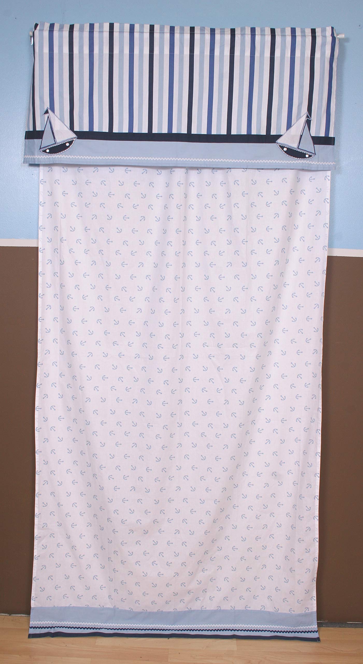 Little Sailor Single Curtain Panel - Nautical Themed Window Treatment for Kids Room, Nursery & Coastal Decor - Perfect for Bedroom, Living Room & Dorm Windows