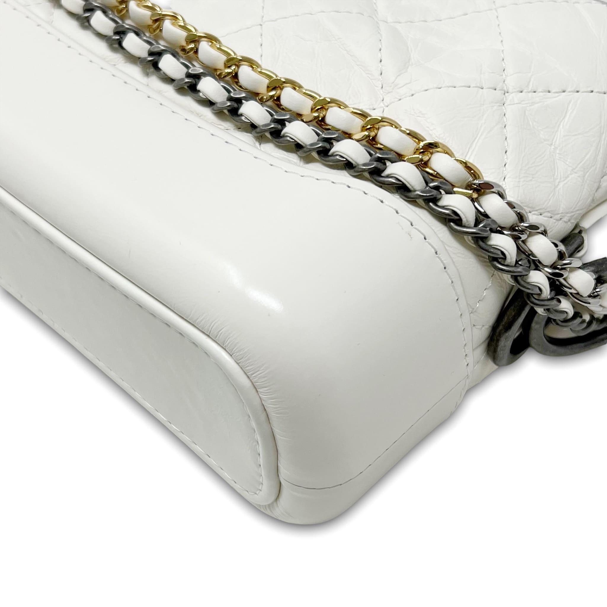 Chanel White Aged Calfskin Small Gabrielle Bag - Luxury Designer Handbag for Women, Perfect for Parties & Evening Events