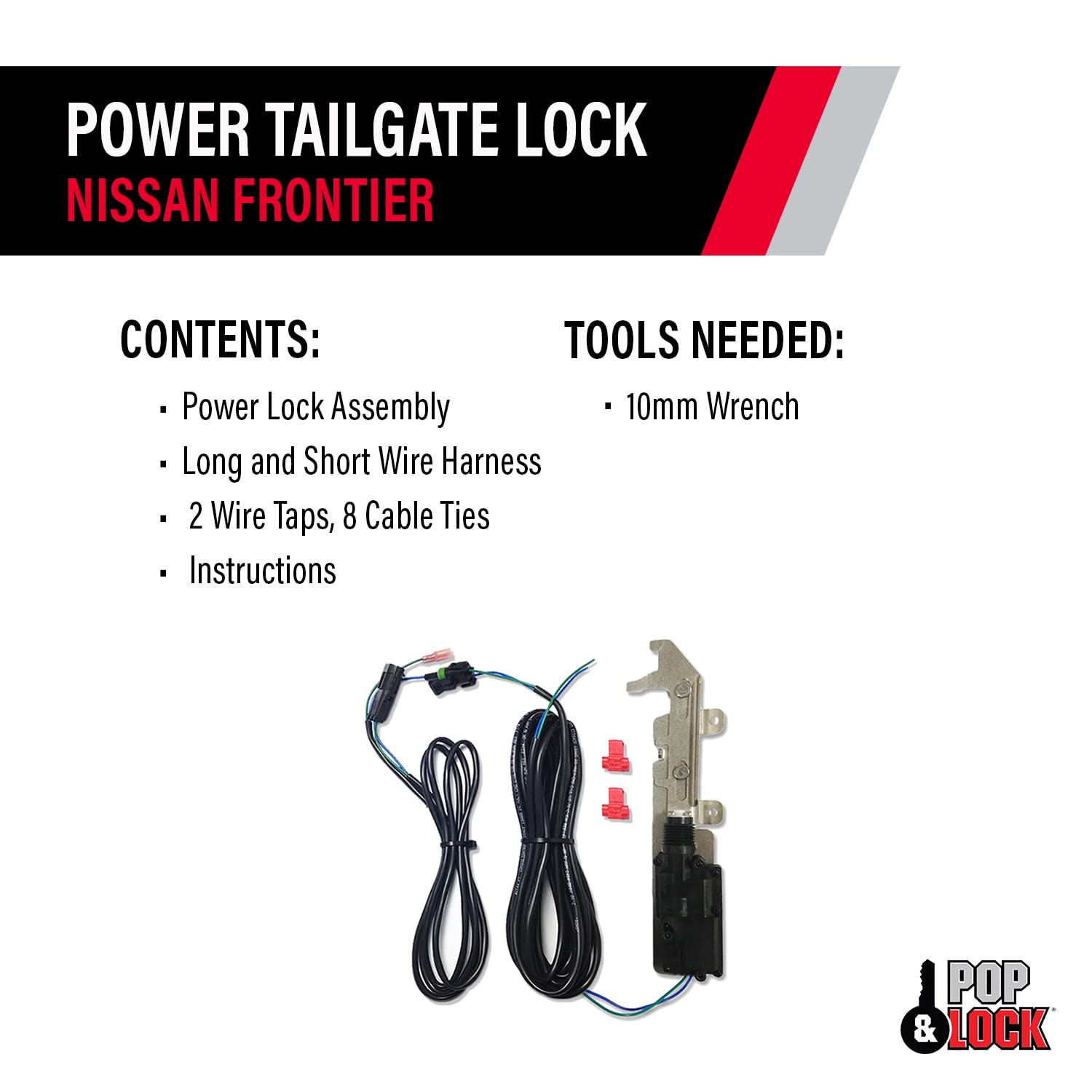 Pop & Lock PL8450 Power Tailgate Lock for Nissan Frontier - Secure Remote-Controlled Truck Bed Access | Ideal for Hauling, Camping & Off-Road Adventures