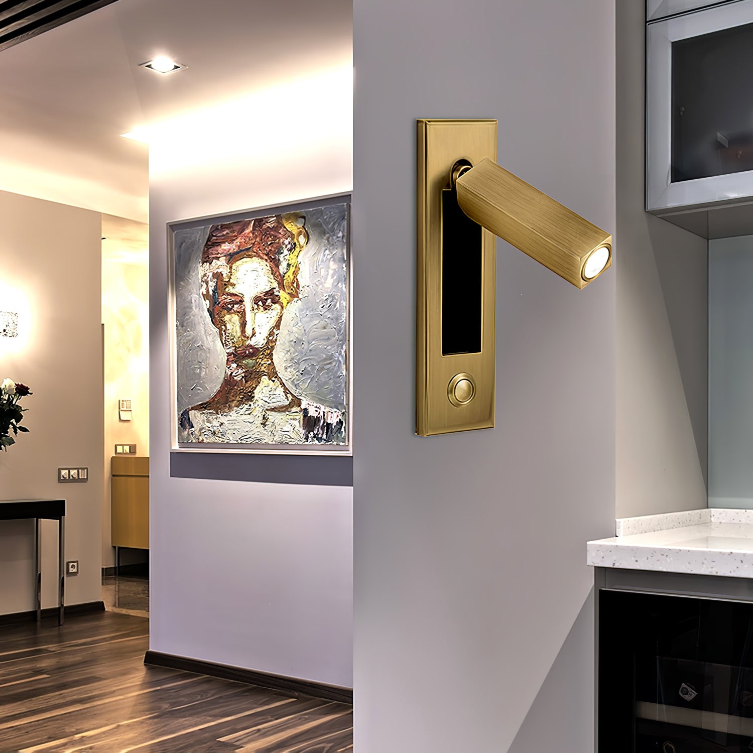 Modern Plug-in Wall Sconce with Adjustable Arm - Perfect for Bedside Lighting, Reading Nook & Small Space Decor