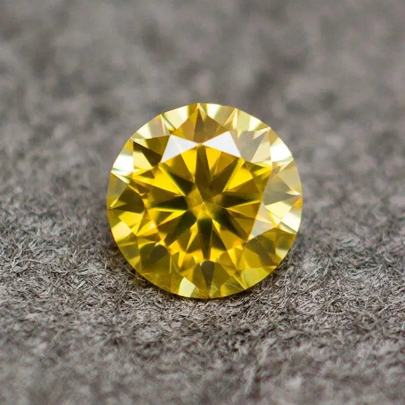 Loose Moissanite Stones - Pink, Black, Green, Blue, Yellow, Purple, Gray, Red | Round Cut GRA Certified Diamonds & Gemstones for Jewelry Making, Engagement Rings & Wedding Bands