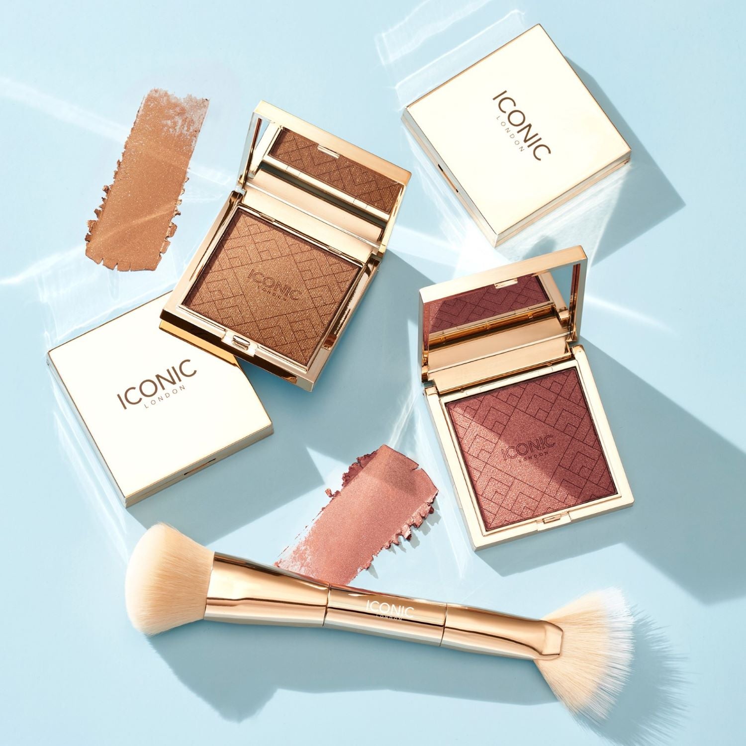 Cheek Glow Duo Brush - Double-Ended Blush & Highlighter Makeup Brush for Flawless Cheek Contouring - Perfect for Everyday Makeup & Professional Use