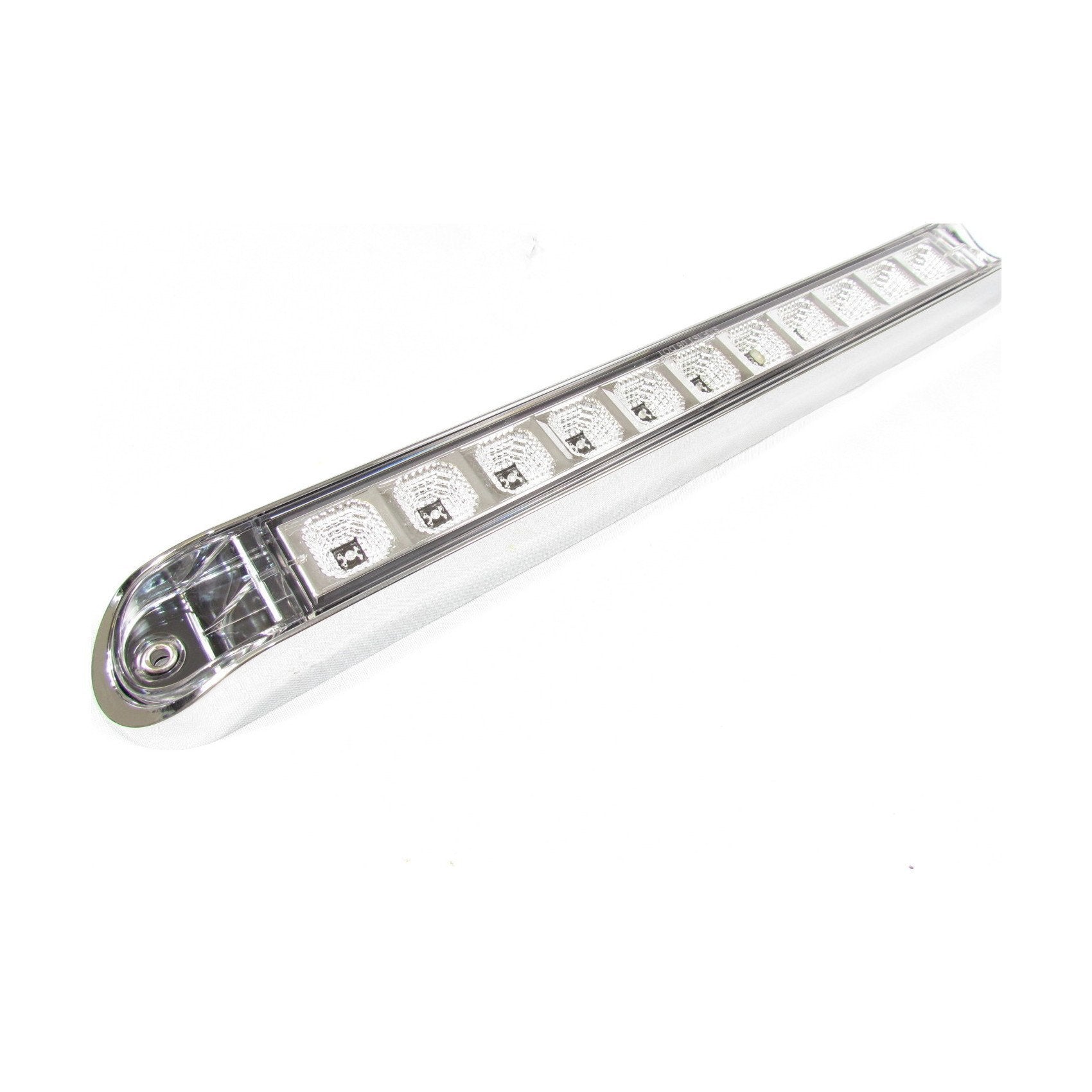Fortpro 17 6/8 x 2 1/8 Inch LED Light Bar with 11 Bright LEDs & Chrome Bezel - Perfect for Off-Road Trucks, ATVs, and Marine Applications