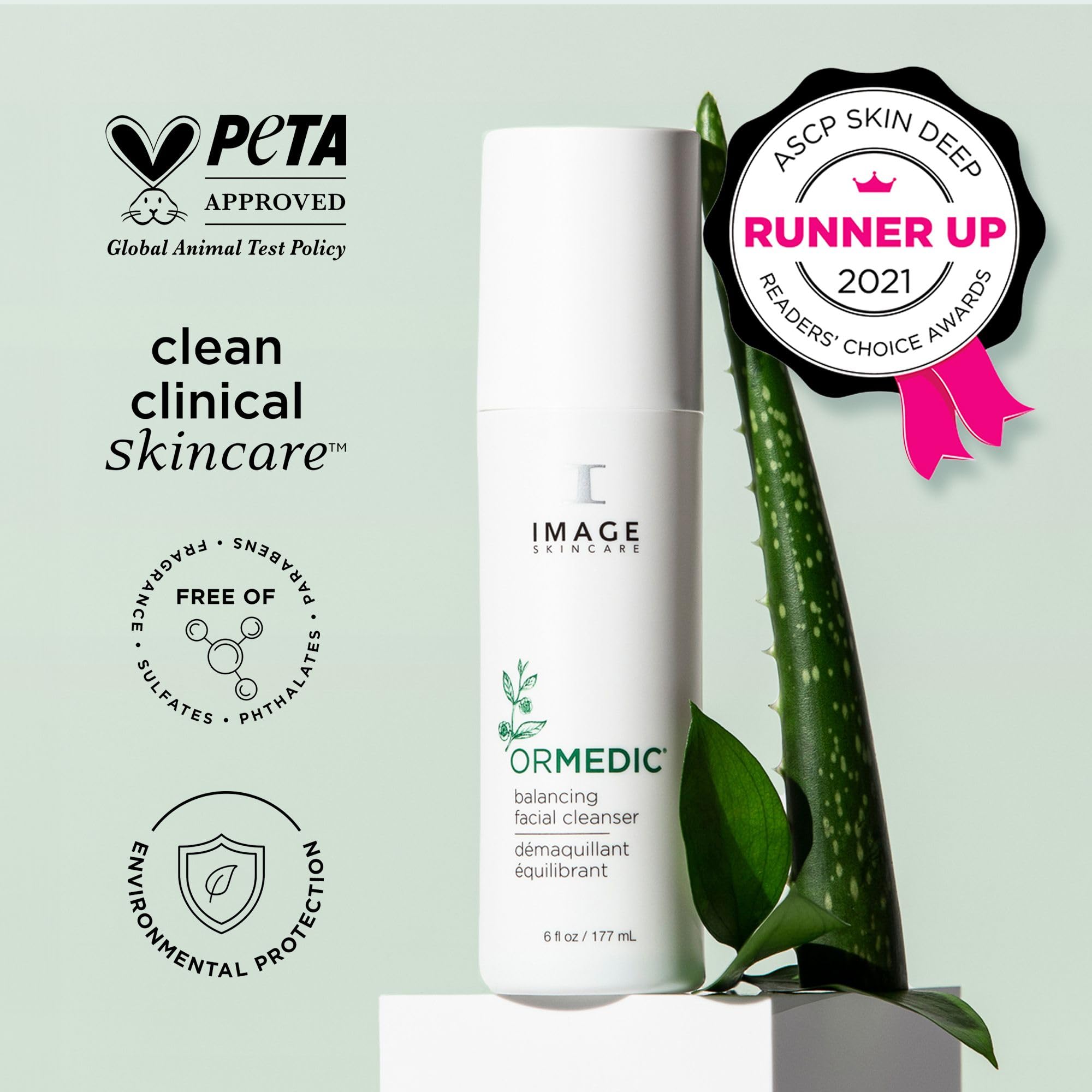 IMAGE Skincare Ormedic pH Balancing Facial Cleanser - Gentle Foaming Face Wash with Aloe Vera for Hydration | Perfect for Sensitive & Dry Skin Care Routine