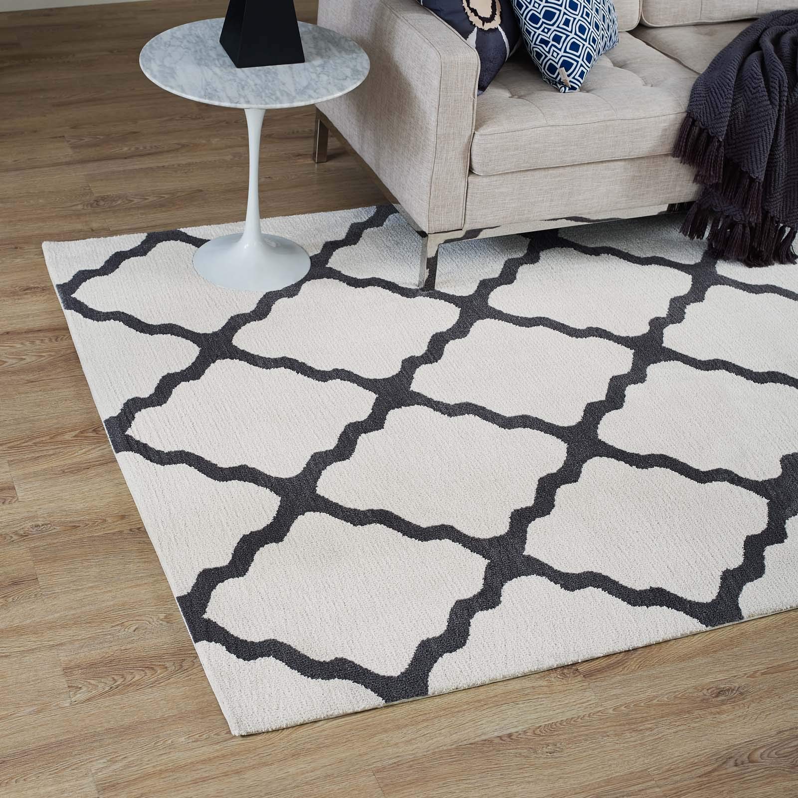 Modern Contemporary Urban Living Room Area Rug - Soft Fabric Carpet Runner in Multi-Tone Gray for Lounge, Bedroom & Hallway - Perfect for Home Decor & Cozy Spaces
