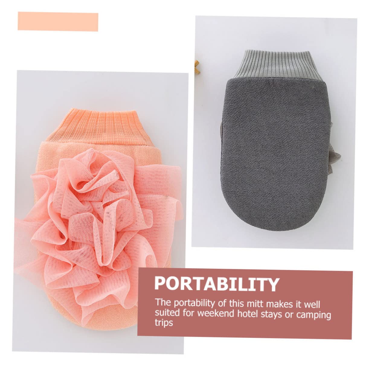 Minkissy Bath Flower Scrub Towel Gloves - 2pcs Exfoliating Mitt Set for Men & Women - Spa Shower Body Wash Gloves for Smooth Skin - Perfect for Home Spa, Bathing, and Exfoliation