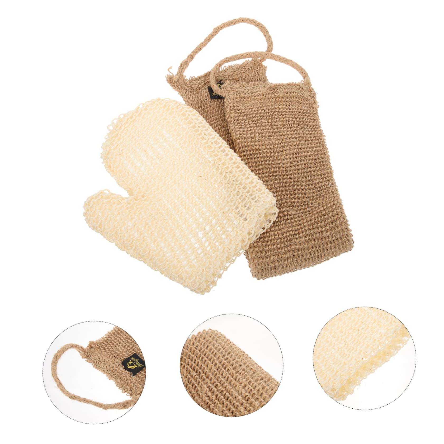 FRCOLOR Exfoliating Glove & Back Scrubber Set - Body Wash Brush with Bubble Maker for Deep Cleansing - Perfect for Shower, Spa & Dry Brushing - Women & Men Skin Care Essentials