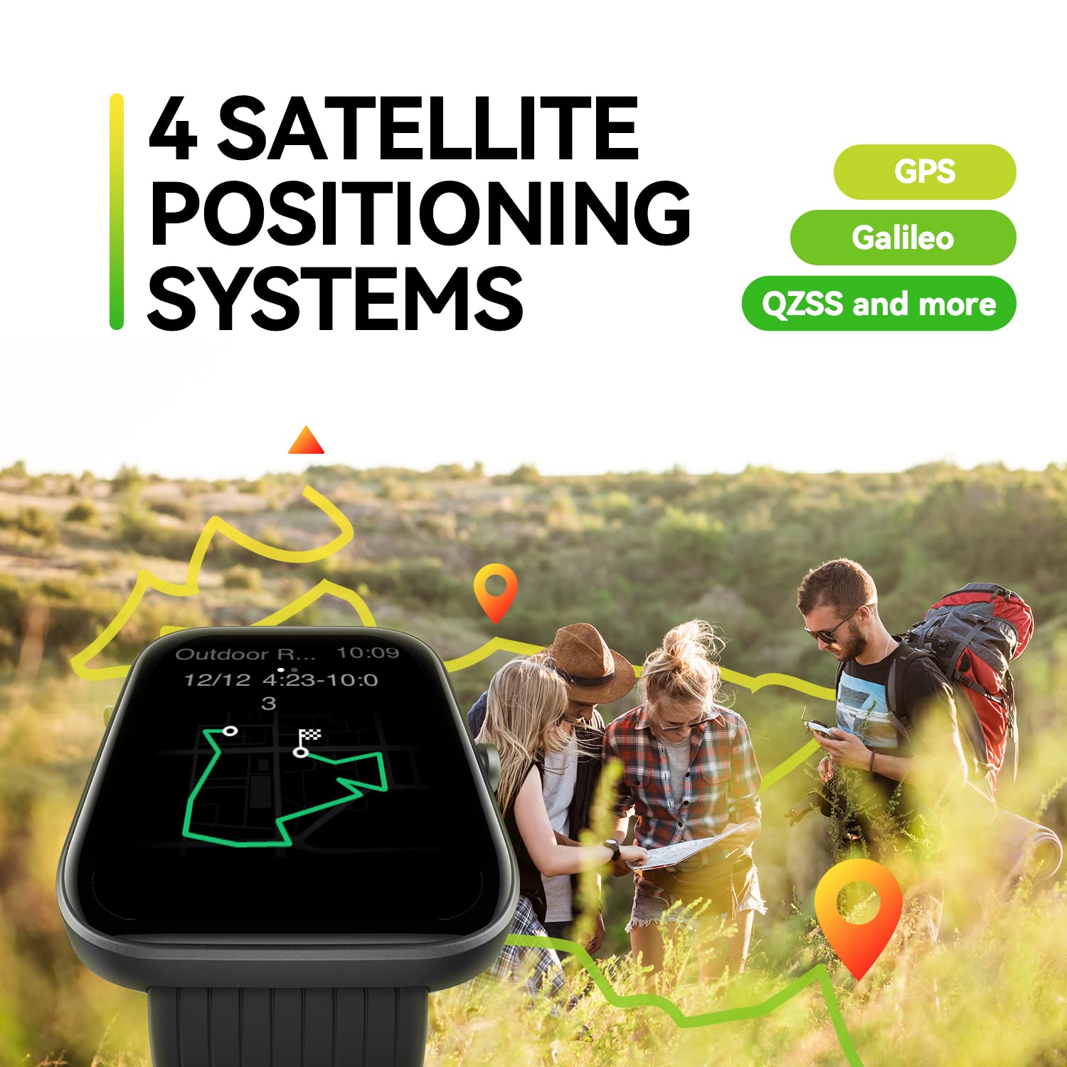 Amazfit Bip 3 Pro Smart Watch for Men - GPS Fitness Tracker with 14-Day Battery Life, 60+ Sports Modes, Water Resistant, Heart Rate & Sleep Monitor - Compatible with Android & iPhone (Black) - Perfect for Running, Swimming & Daily Activity Tracking