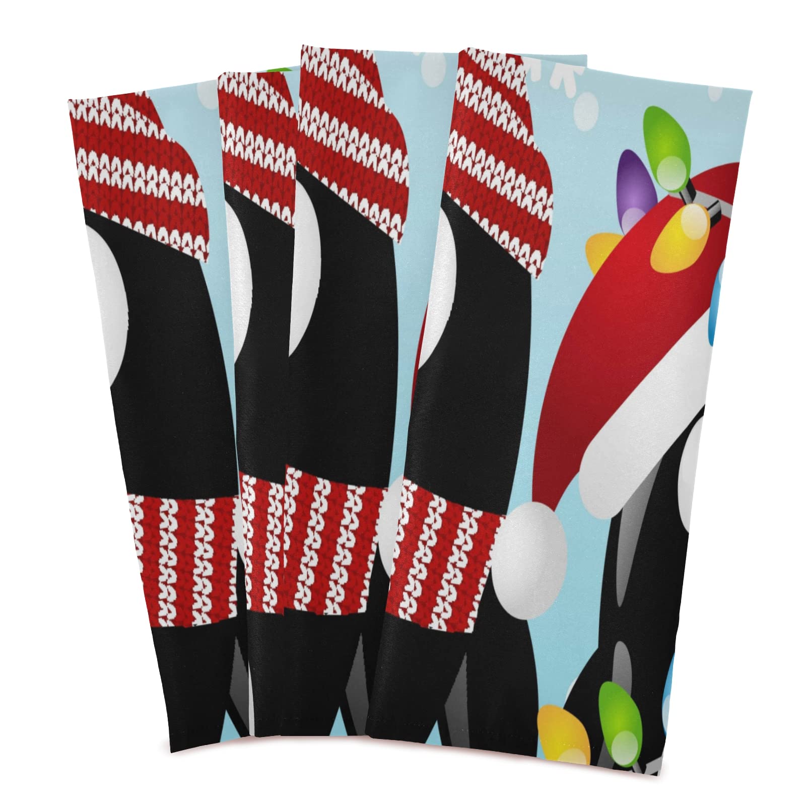 ALAZA Christmas Penguin Snowflake Winter Kitchen Towels Set of 6 - Super Absorbent Soft Dish Towels 18x28 inches for Holiday Decor, Dish Drying & Home Cleaning