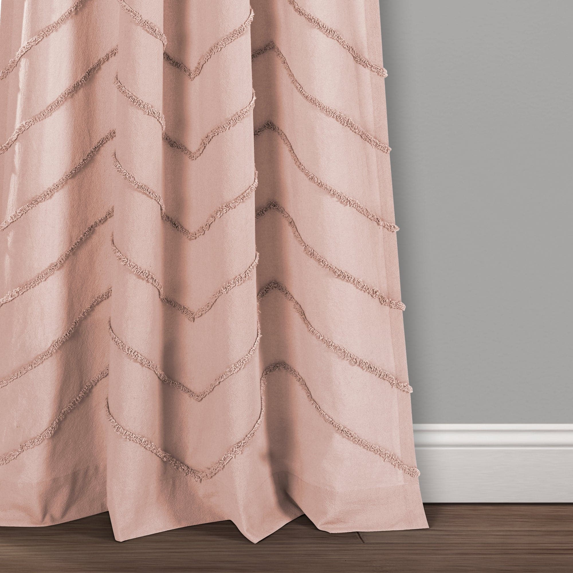 Soft Chenille Chevron Window Curtain Panel Set - Blackout Thermal Insulated Drapes for Living Room & Bedroom