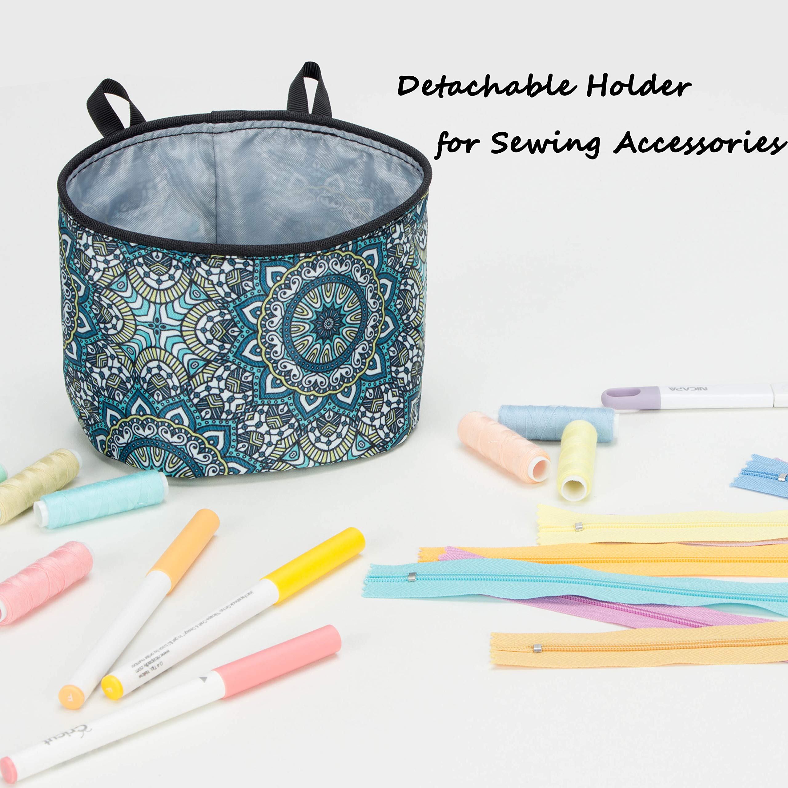 PACMAXI Sewing Machine Pad for Table with Pockets - Non-Slip Quilting Mat with Storage Organizer for Needles, Thread & Accessories (Mandala Pattern) - Perfect for Sewing, Quilting & Crafting Workspaces