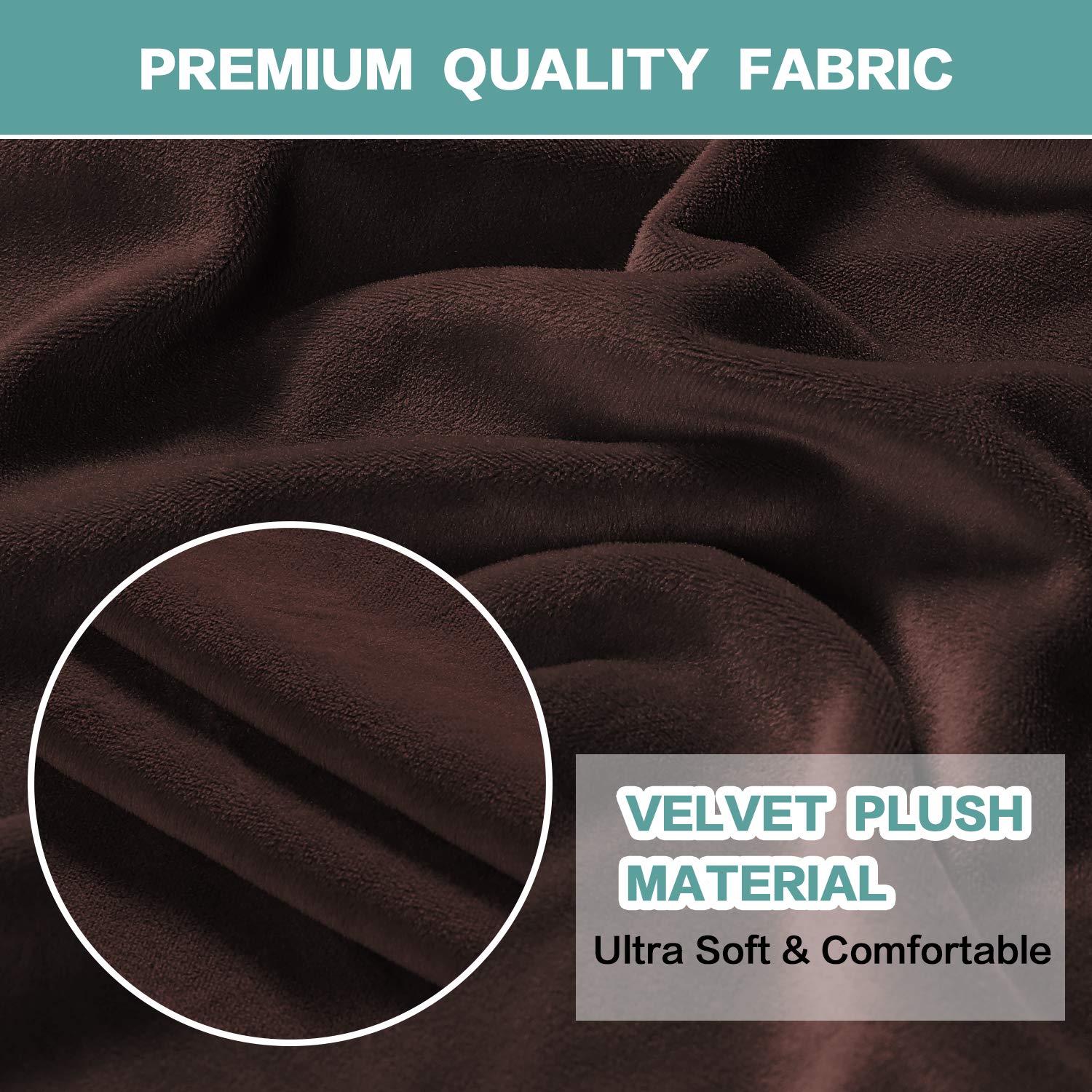 **Turquoise Velvet Stretch Dining Chair Covers Set of 2 – Soft, Washable & Removable Slipcovers for Kitchen, Parsons Chairs – Home, Hotel, Banquet Decor – Thick Soft Fabric (Brown) – Perfect for Dining Rooms, Restaurants & Events**