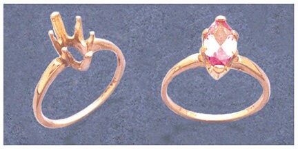 Solid Sterling Silver or 14kt Gold Marquise Pre-Notched Blank Ring - 6X3mm, 8X4mm, 10X5mm Sizes - Size 6.5 Shank Setting (163 268/143 268) - Perfect for Jewelry Making, Engagement Rings & Custom Designs