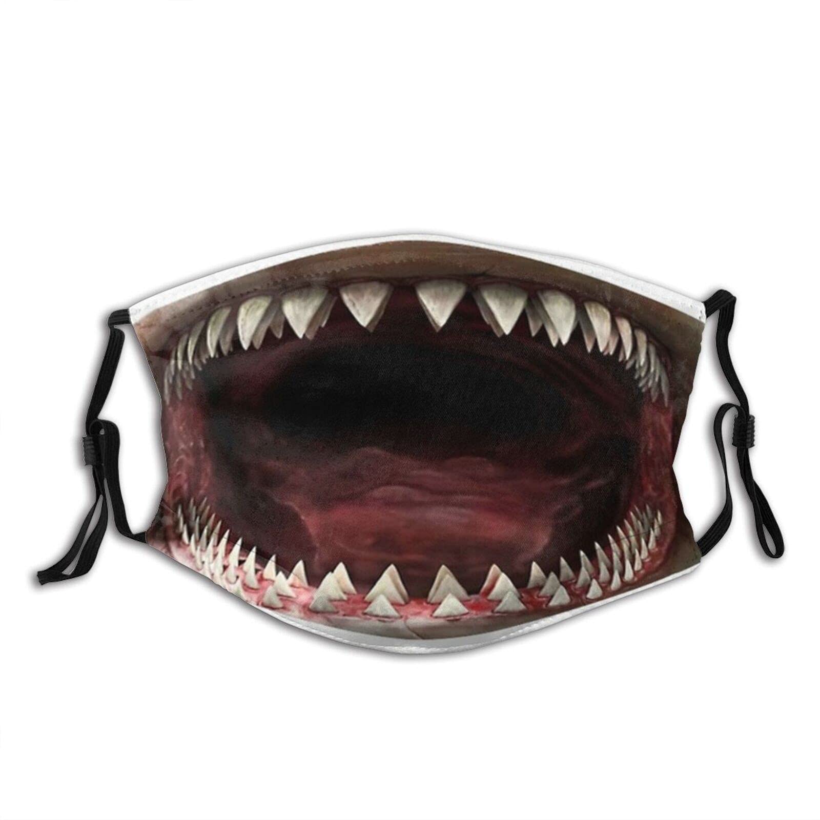 Cool Shark Mouth Face Mask - Adjustable Reusable Balaclava with 2 Filters for Men, Women & Youth - Perfect for Halloween Costumes, Cosplay & Outdoor Sports