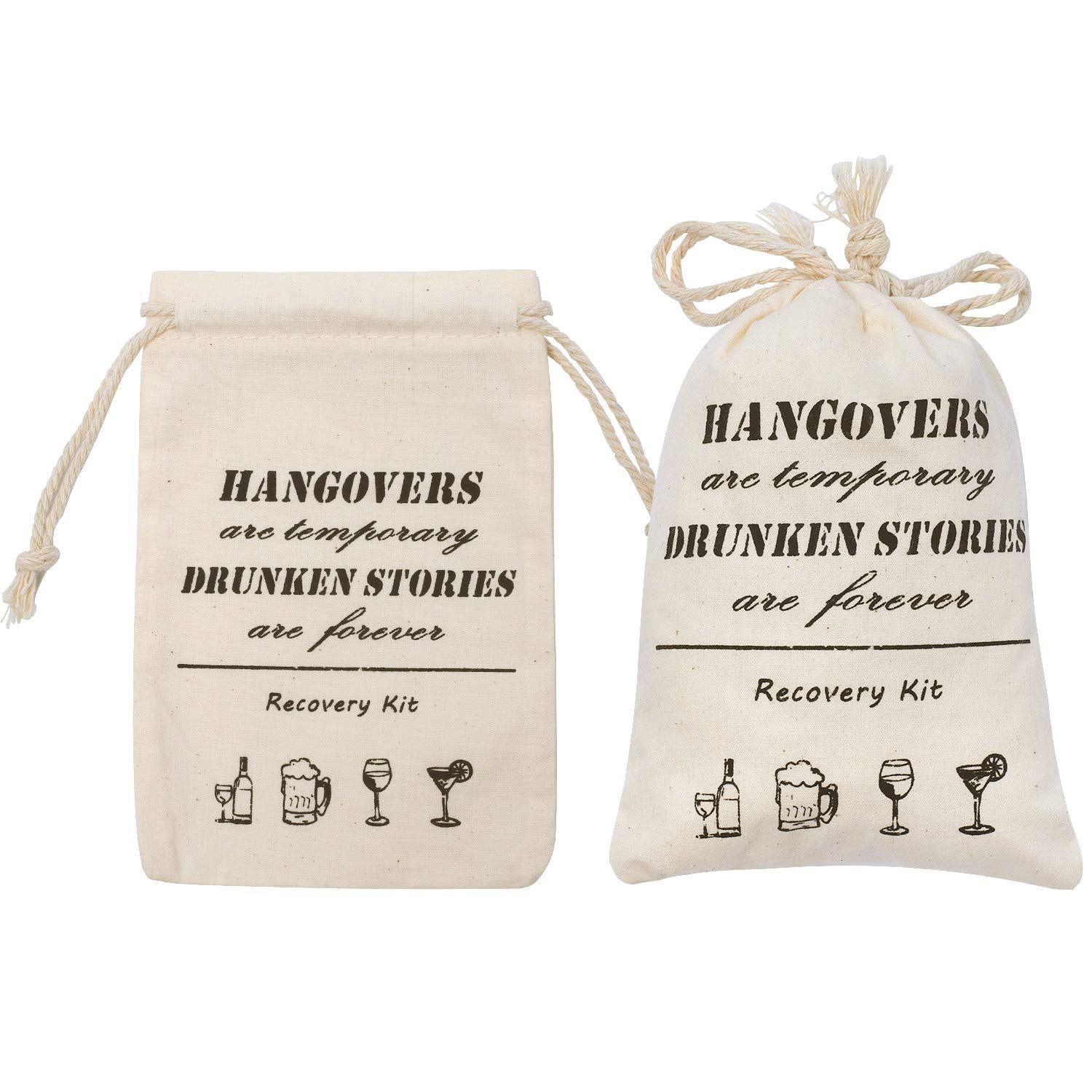 20 Pack Whaline Drawstring Cotton Muslin Bags for Bachelorette Party, Bridal Shower, Wedding Favors & Hen Night - 10x15cm Eco-Friendly Gift Bags for Recovery Kits, Decorations & Party Favors