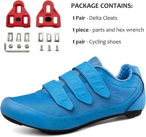 Men's & Women's Peloton-Compatible Cycling Shoes - Size M9/W11, Blue - Perfect for Indoor Cycling, Road Biking & Spin Classes