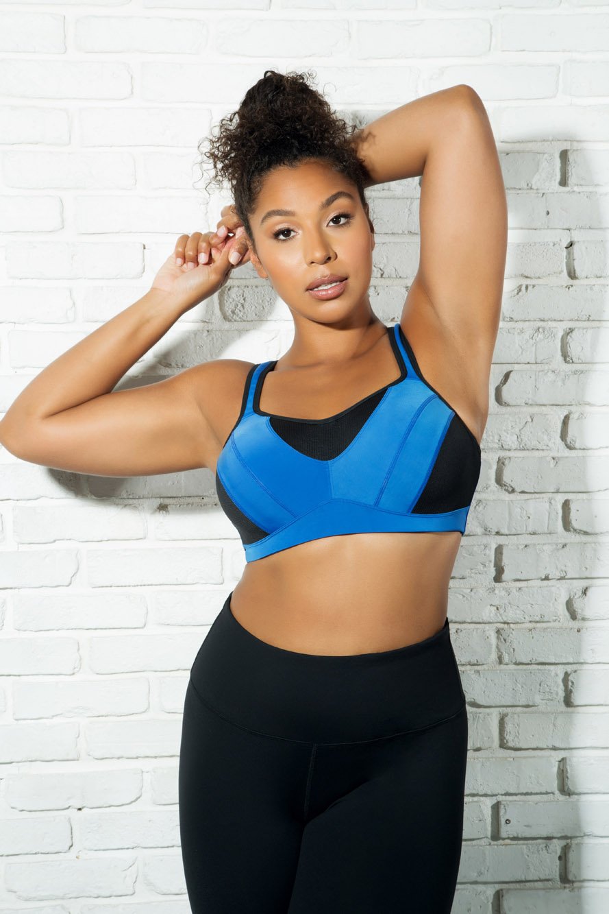 Parfait Dynamic Padded Performance Sports Bra - Nautical Blue | High Support Workout Bra for Running, Yoga & Gym
