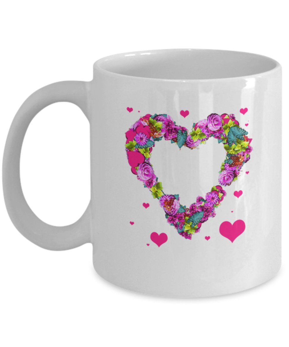 Hawaiian Themed 11 Oz Ceramic Coffee Mug with Floral Design - Perfect for Tropical Parties, Beach Vacations & Summer Gift Giving