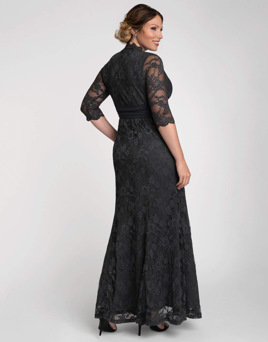 Kiyonna Women's Plus Size Screen Siren Lace Evening Gown - Elegant Formal Dress for Prom, Wedding & Special Occasions