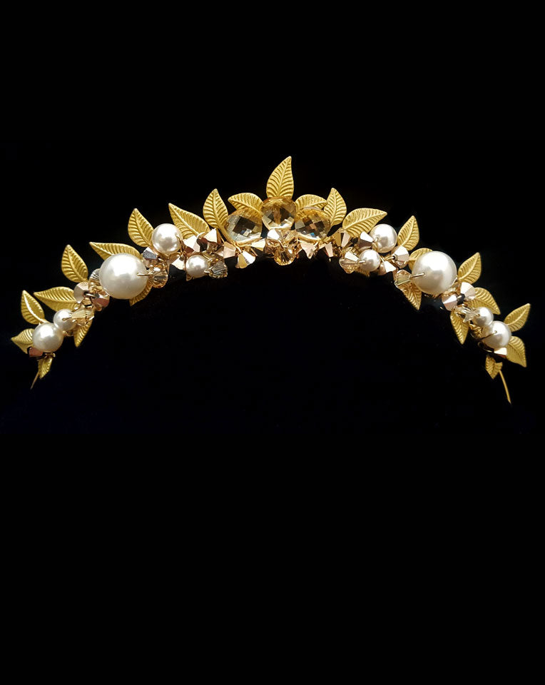 Elegant Rose Gold Leaf Bridal Headpiece - 'Amara' Wedding Crown by Kezani | Perfect for Brides, Race Day Events & Special Occasions