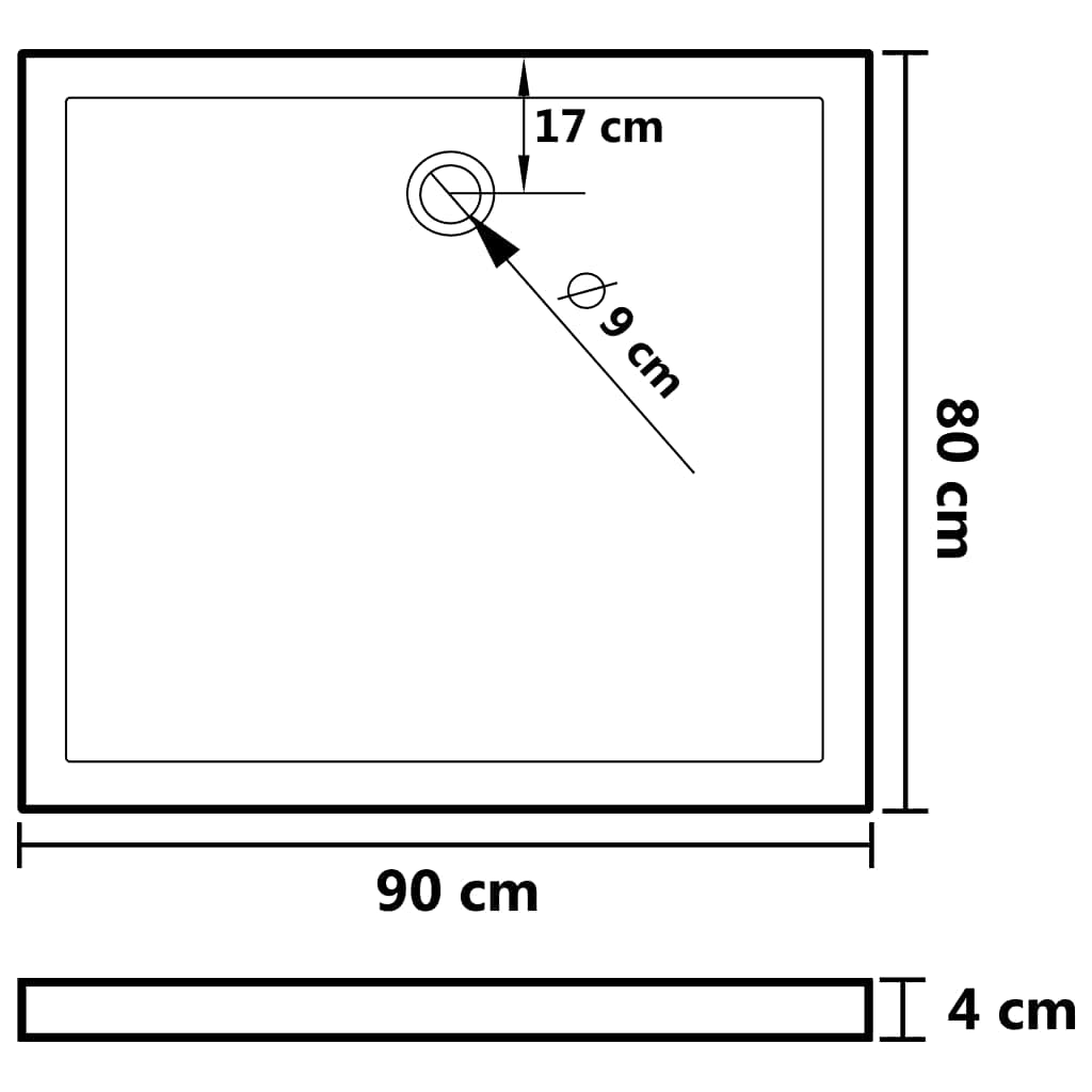 Black ABS Rectangular Shower Base Tray - 31.5