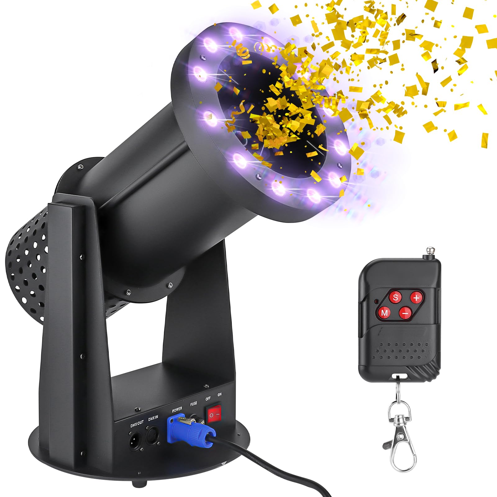 1500W LED Confetti Blaster Machine with Remote Control - Electric Confetti Cannon for DJ Parties, Nightclubs, Weddings, Concerts & Events | Perfect for Stage Shows, Christmas Celebrations & Birthday Parties