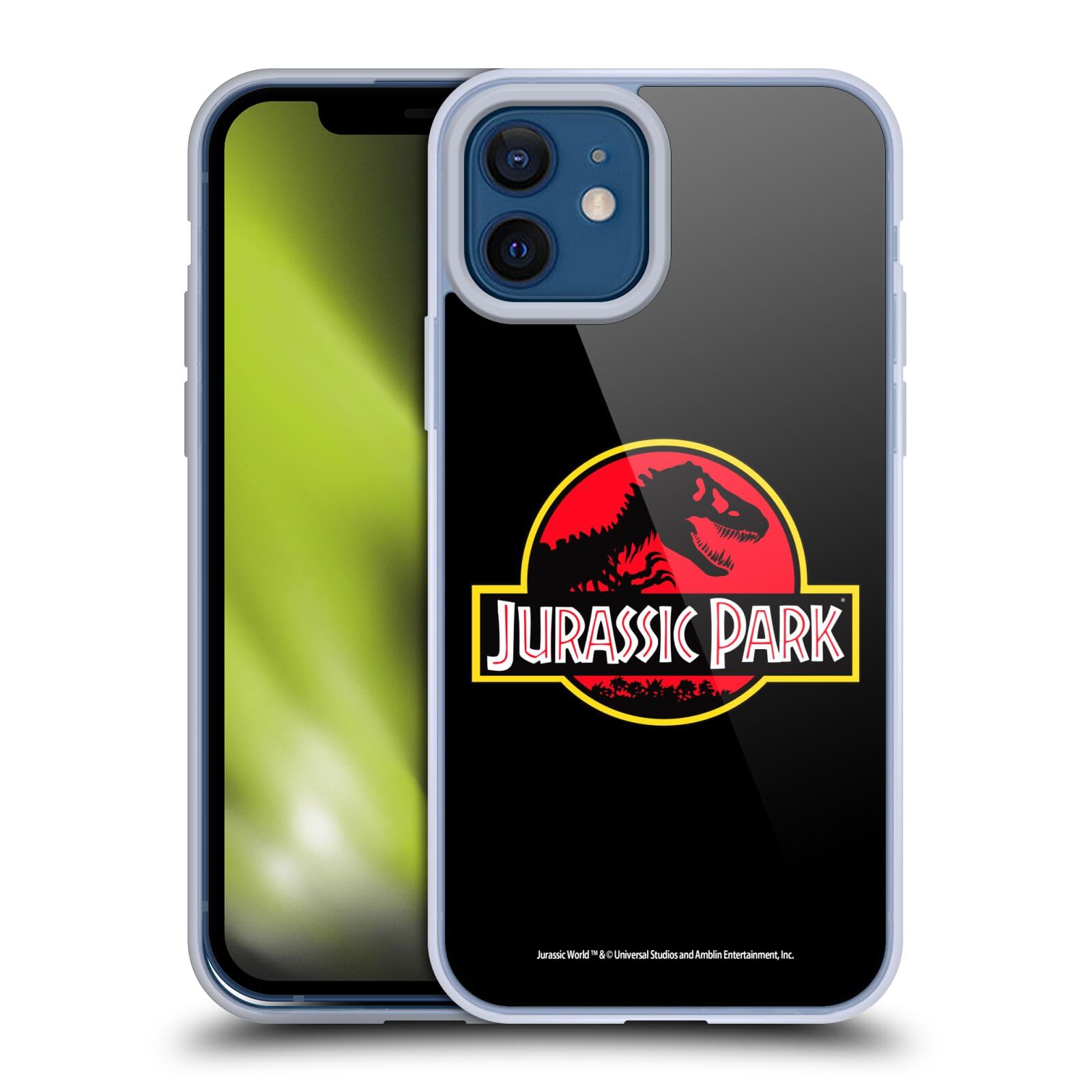 Officially Licensed Jurassic Park Logo Soft Gel Case for Apple iPhone 12 & iPhone 12 Pro - Durable Protective Cover with Premium Grip - Perfect for Movie Fans, Everyday Use & Gift Giving