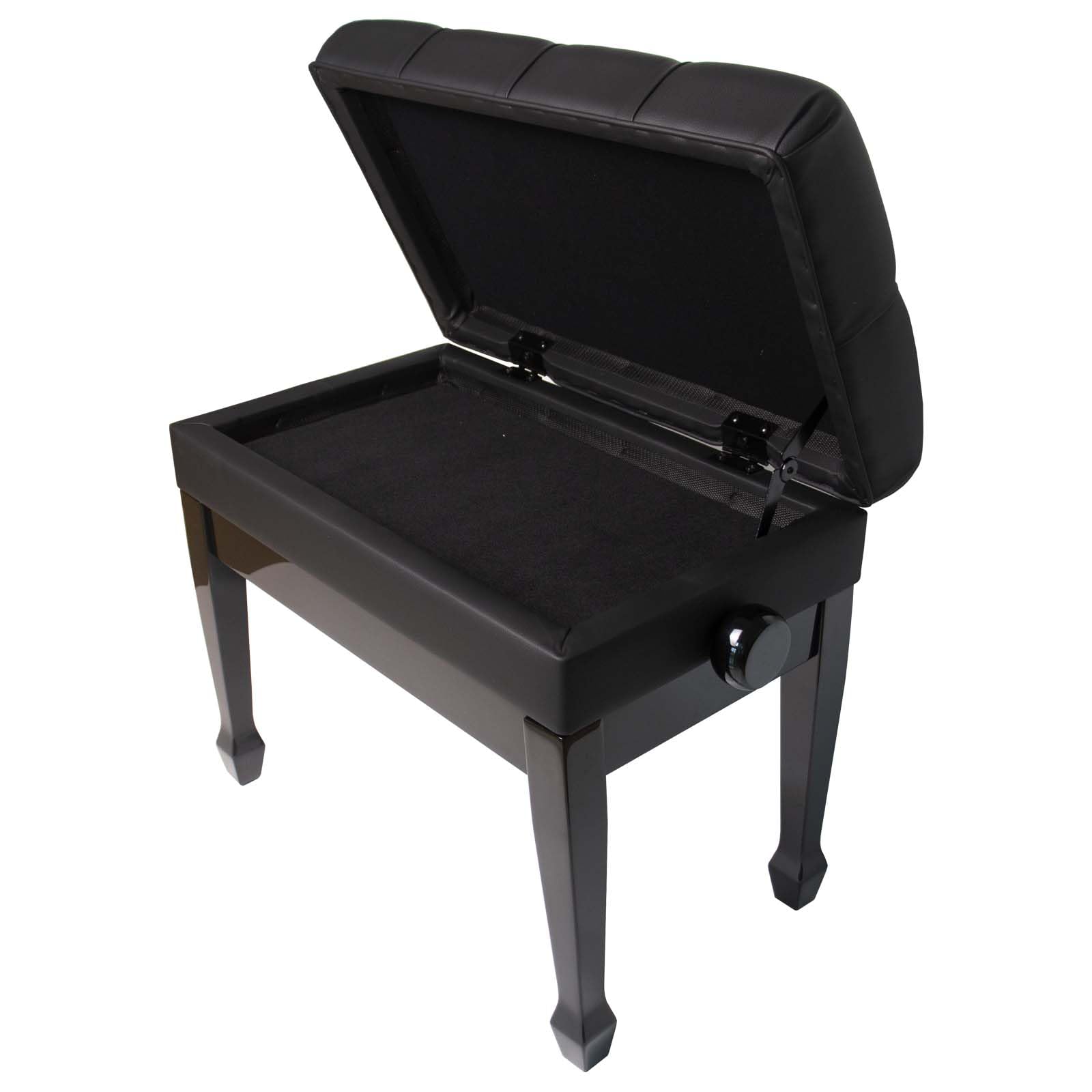 Premium Adjustable Piano Bench with Storage - Genuine Leather Upholstered Wooden Stool with Thick Padded Cushion - Perfect for Home, Studio & Music Classroom Use