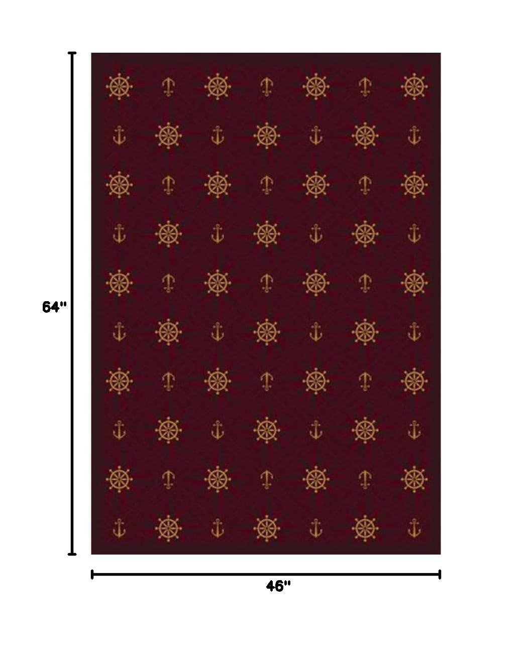 Joy Carpets Kaleidoscope Mariner's Tale Whimsical Area Rugs in Wine - Soft Non-Slip Kids Playroom Rug for Nursery, Bedroom & Living Room Decor