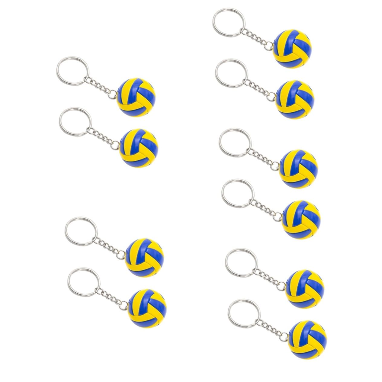 10 Pcs Volleyball Keychain Set - Mini Volleyball Model Toy, Alloy Car Keychain & Hanging Pendant for Volleyball Lovers - Perfect for Sports Fans, Team Gifts, and Backpack Accessories