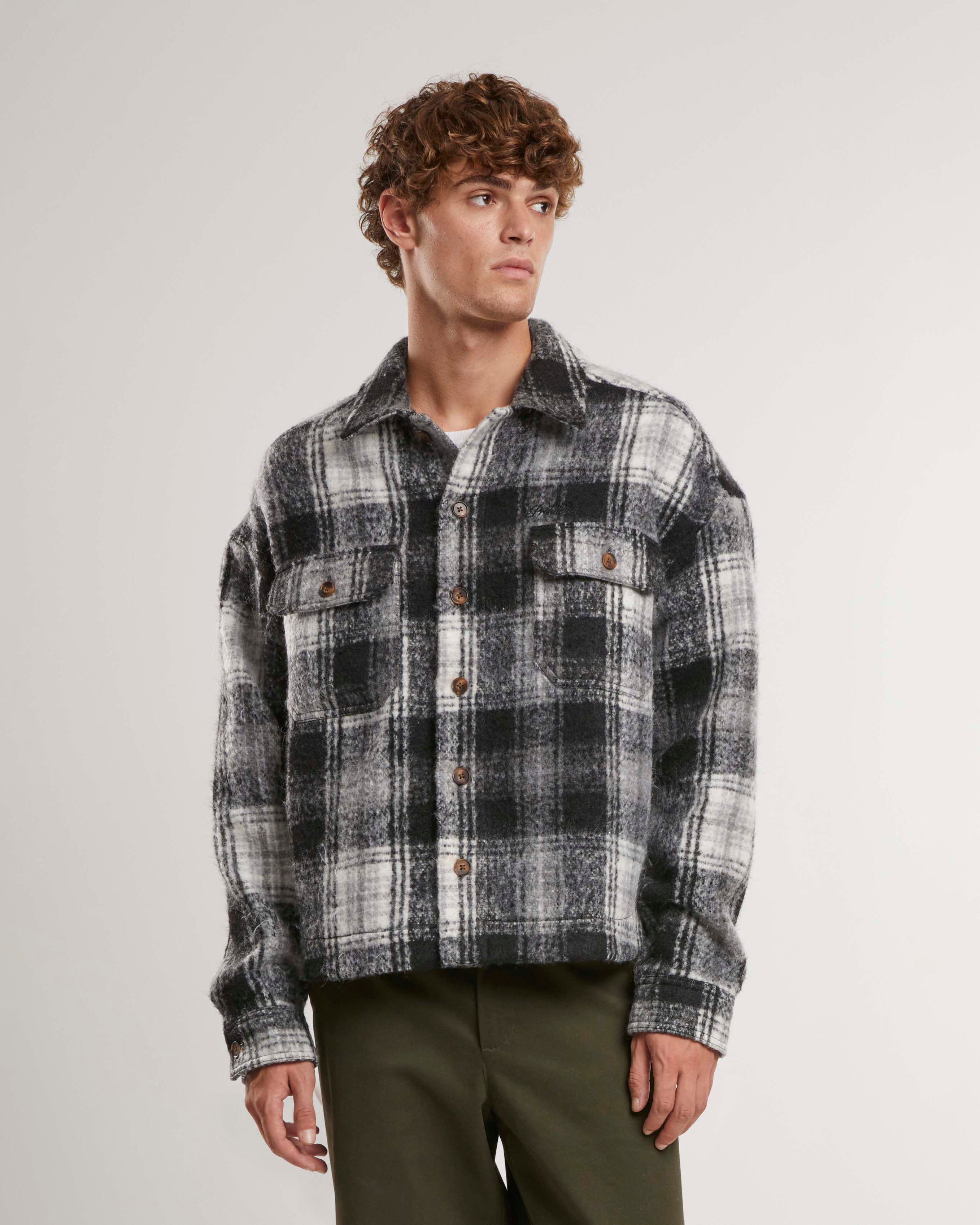 Men's Chelsea Flannel Jacket - Soft Plaid Shirt Jacket for Fall & Winter - Black - Cozy Layered Outfit for Casual Wear, Outdoor Adventures & Work